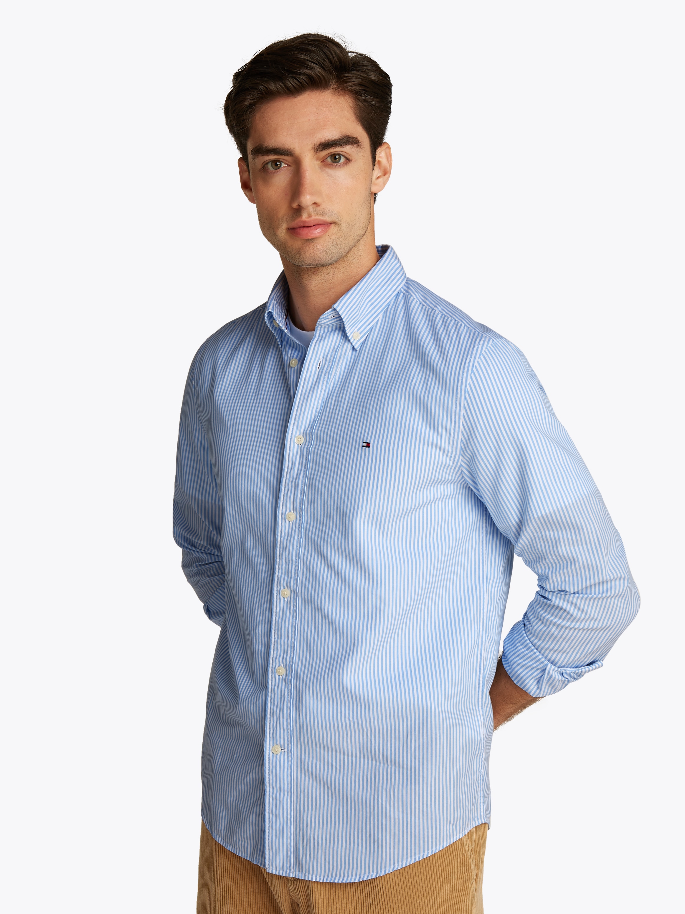 Tommy Hilfiger Langarmhemd »FLEX POPLIN CLASSIC STP RF SHIRT«, mit Sreifenmuster