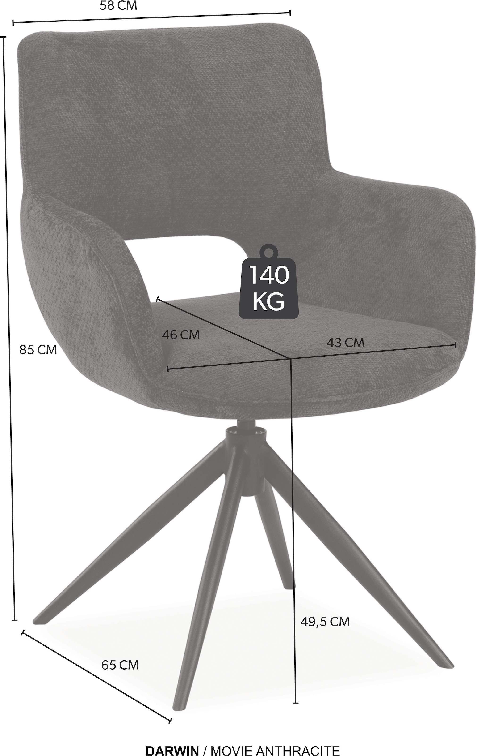 OMG Design Esszimmerstuhl »Darwin« (Set) 2 Stk.Drehstuhl mit auto-return, Armlehnenstuhl
