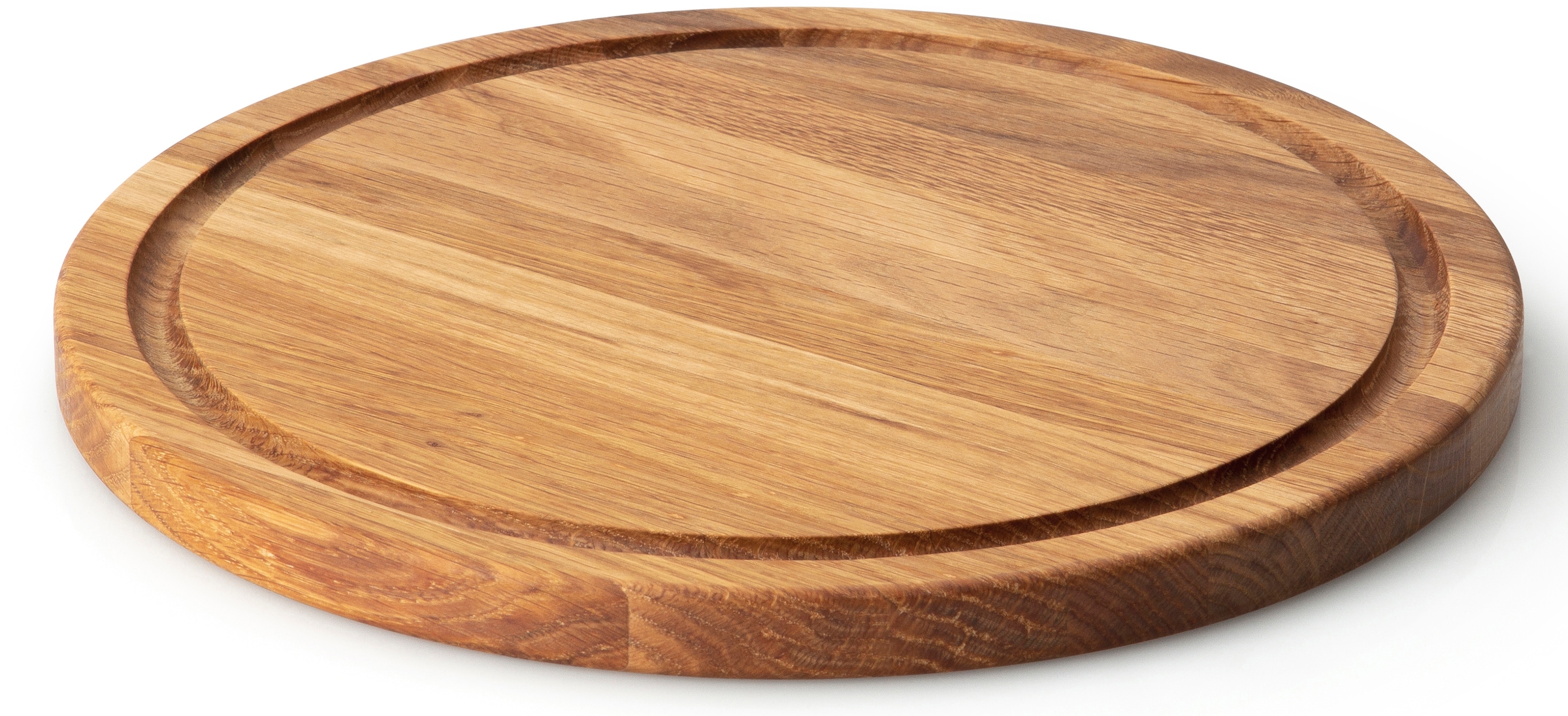 Continenta Steakteller "Holzteller mit itegrierte Saftrille zum Auffangen der Flüssigkeit" Eichenholz, Ø 28 cm