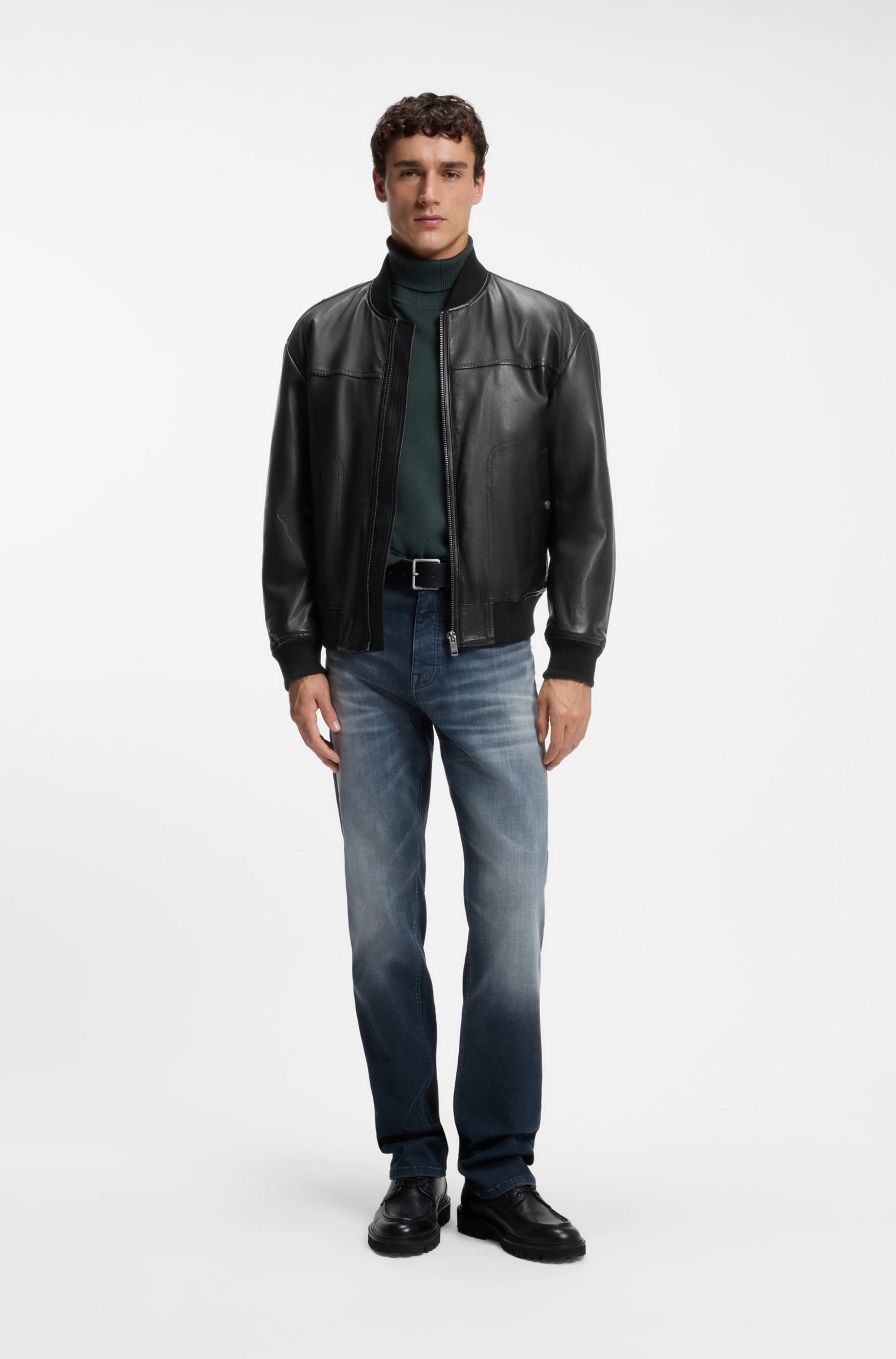 BOSS ORANGE Lederjacke »Jokans« Bomberjacke aus Nappaleder, Regular Fit