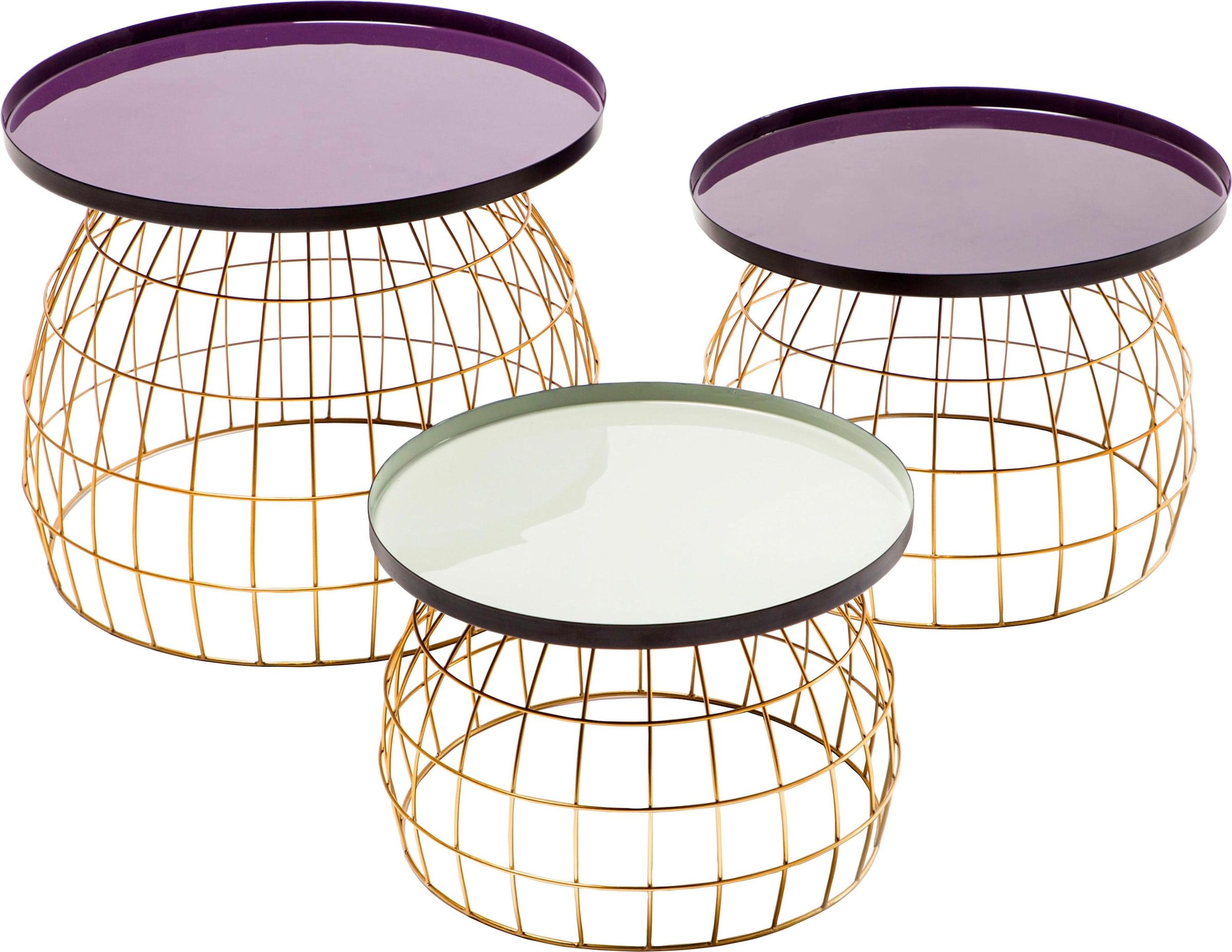 Kayoom Beistelltisch »Laudatio Beistelltisch-Set, Beistelltische im 3er-Set,Gitteroptik« Set, 3 Stk. tlg. 3er-Set, vielfältig einsetzbar, aktuelle Farben