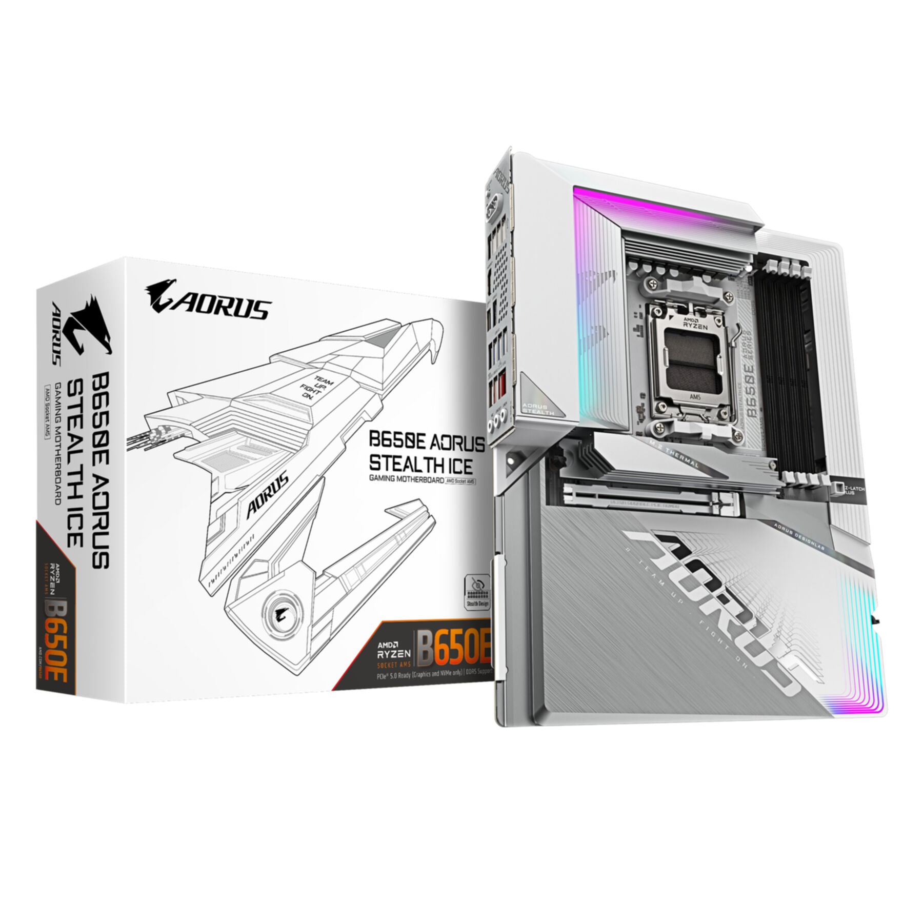 Mainboard »B650E AORUS STEALTH ICE Motherboard - Unterstützt AMD Ryzen 9000 CPUs,«