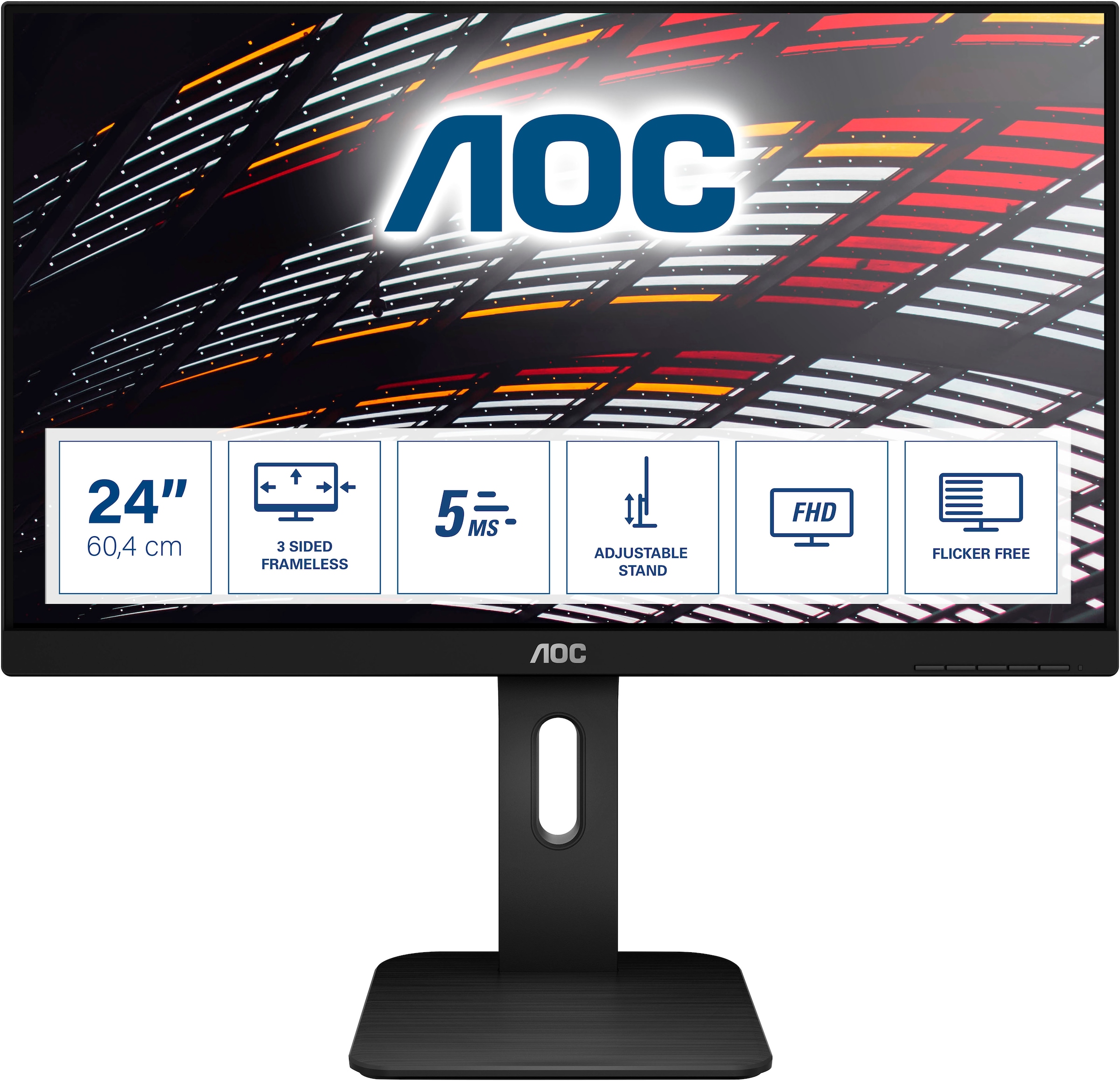 AOC LED-Monitor »24P1«, 61 cm/24 Zoll, 1920 x 1080 px, Full HD, 5 ms Reaktionszeit, 60 Hz