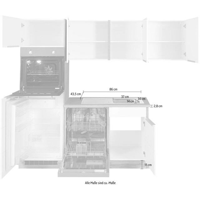 HELD MÖBEL Winkelküche »Brindisi«, mit E-Geräten, Stellbreite 230/170 cm  auf Rechnung kaufen