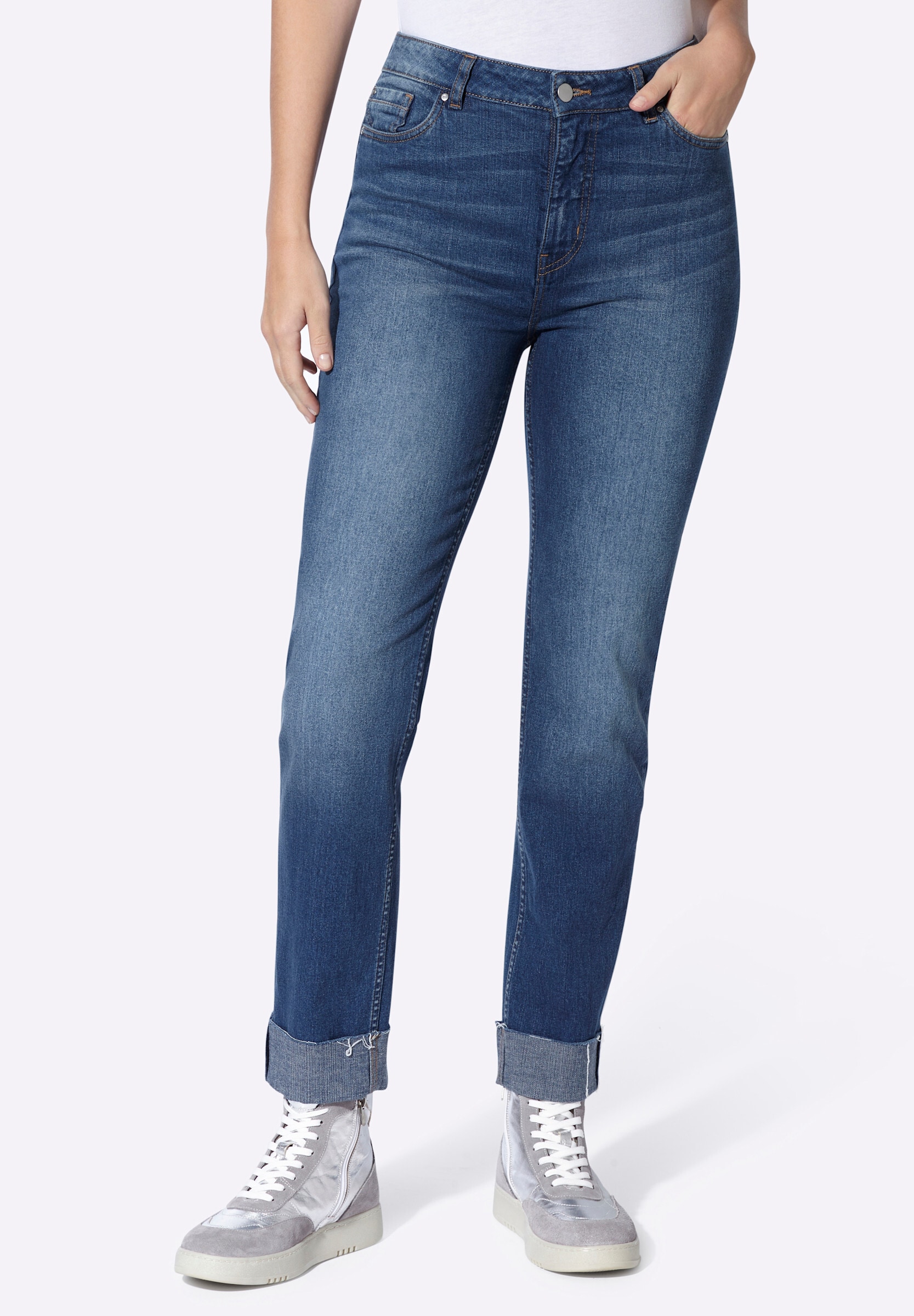 heine 5-Pocket-Jeans »Jeans 5-Pocket-Jeans mit Beinaufschlag«