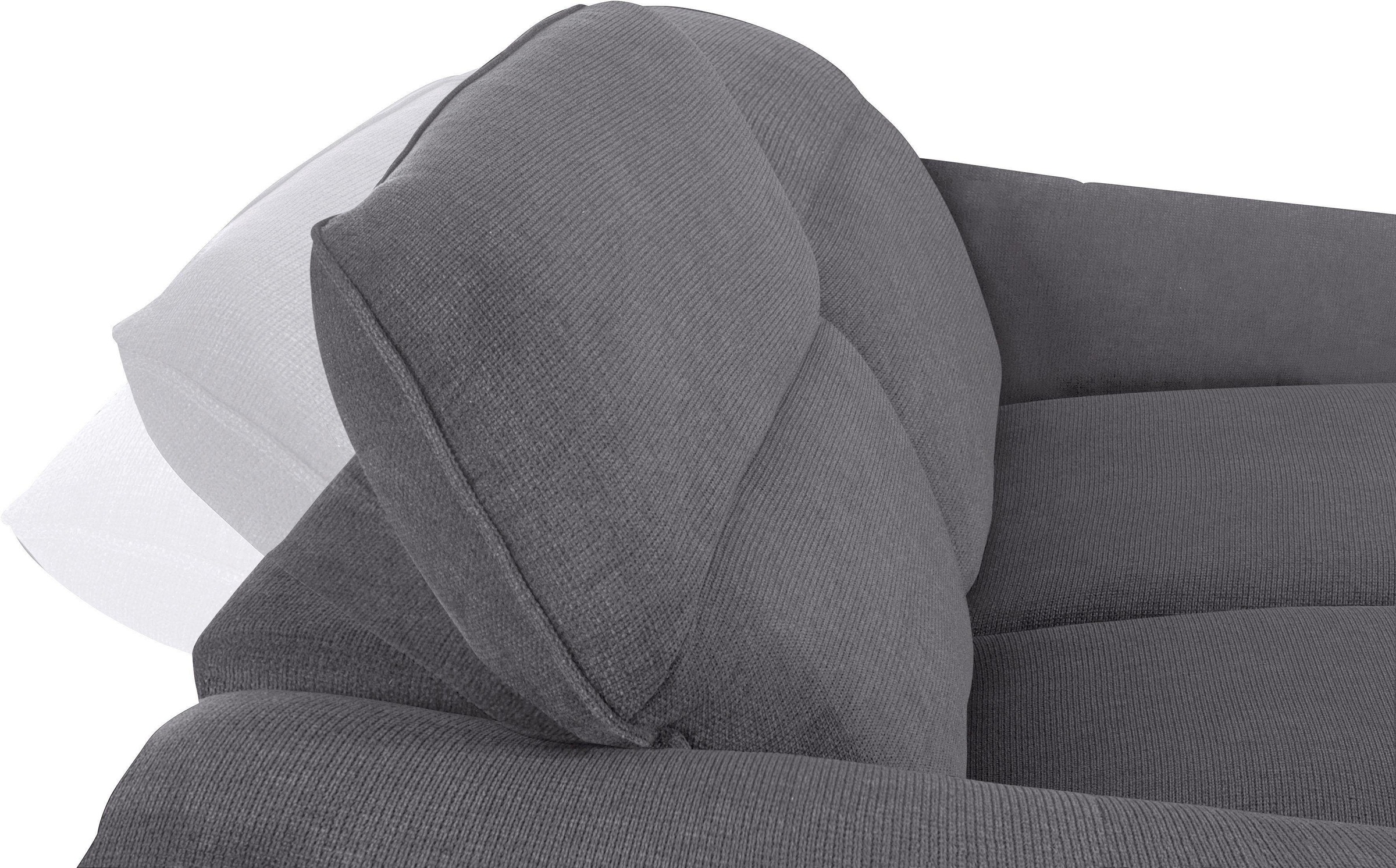 COTTA Polstergarnitur »Teresa«, (Set), Set bestehend aus: 3-Sitzer mit Kopfteilverstellung & Hocker