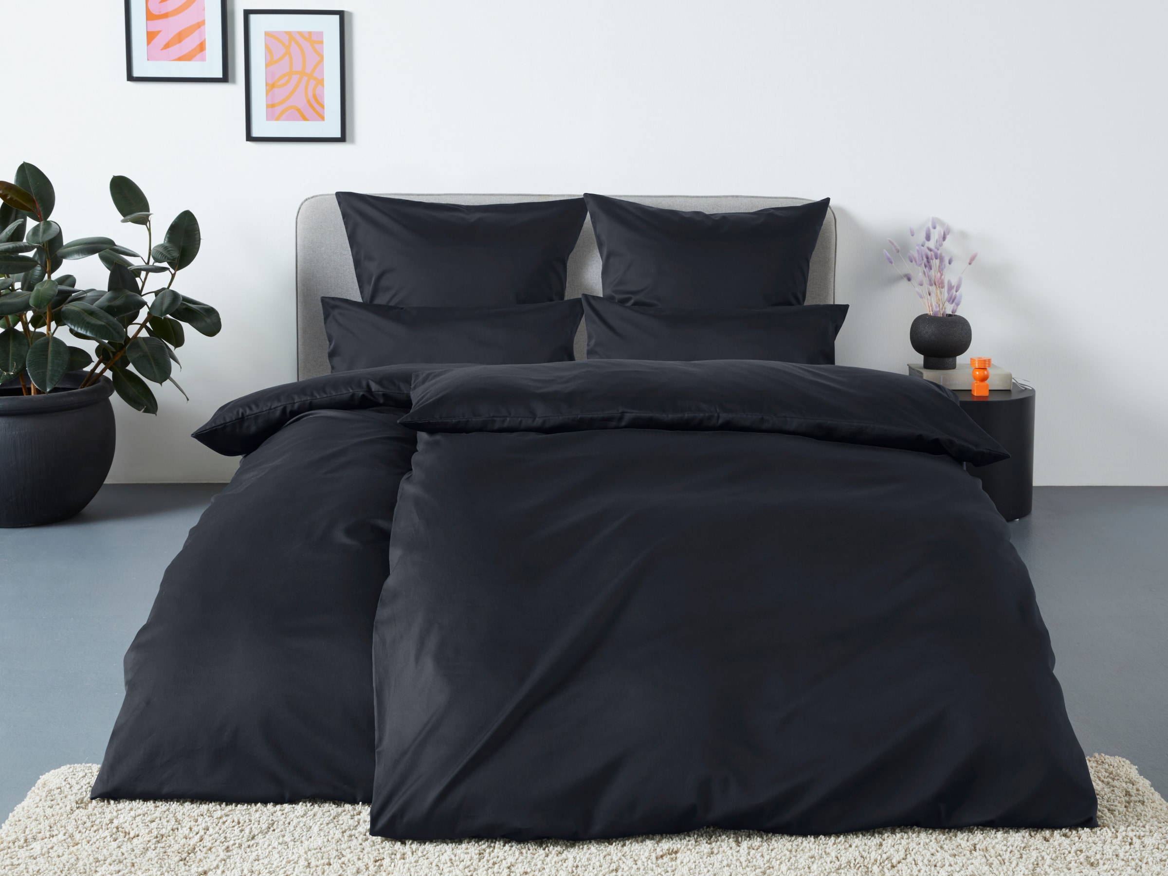 OTTO home Bettwäsche "Mila ab Gr. 135x200 cm aus 100% Baumwolle" 2 zeitlos elegante Uni Bettwäsche in verschiedenen Premium Qualitäten