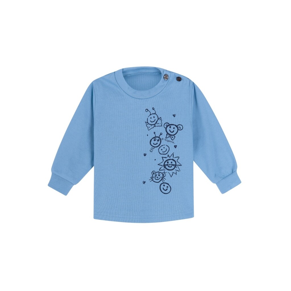 Trigema Langarmshirt »TRIGEMA Baby-Shirt mit lustigem Druckmotiv«, (1 tlg.)