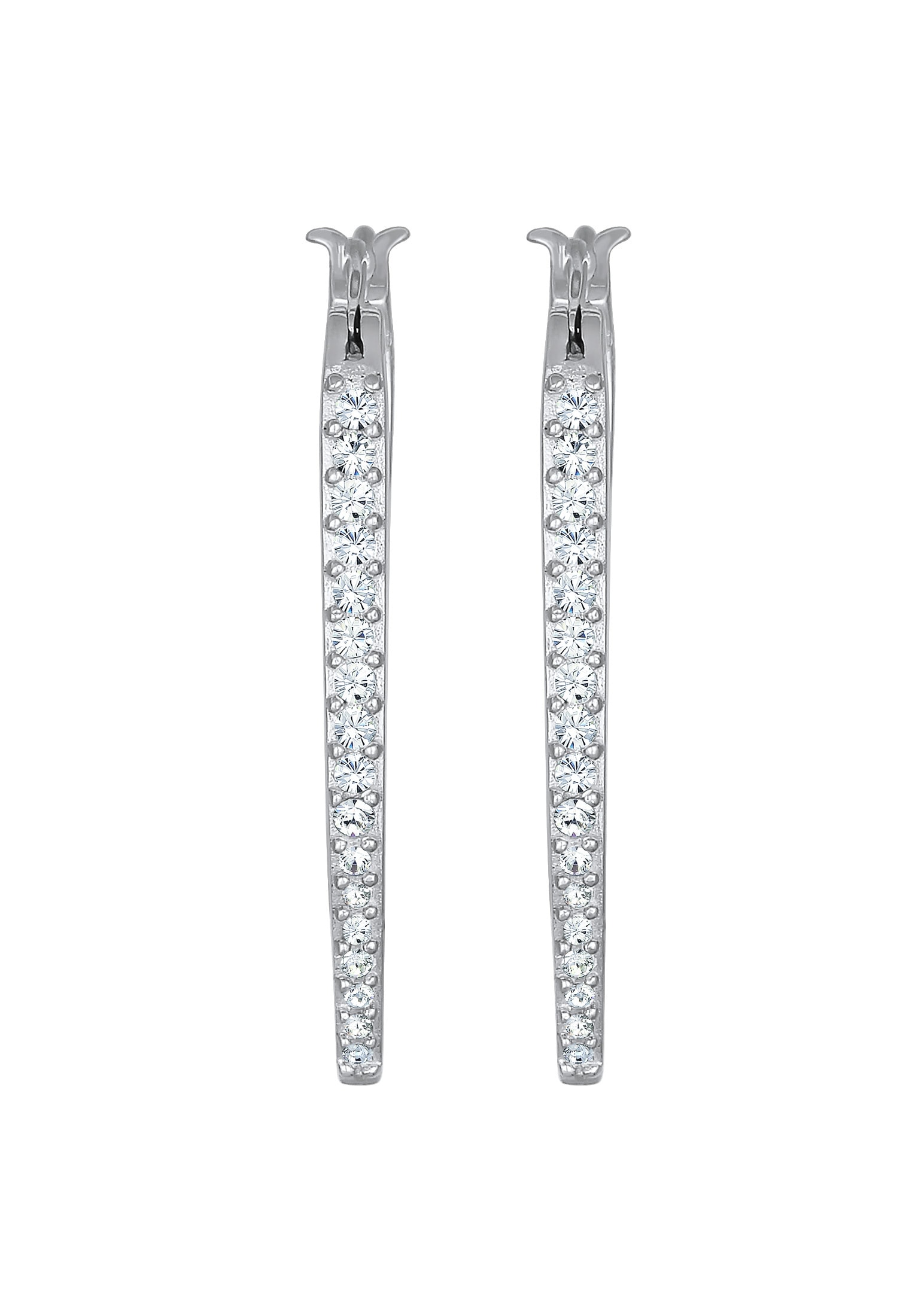 Elli Paar Creolen »Ohrringe Creolen Oval Kristalle Elegant 925 Silber«