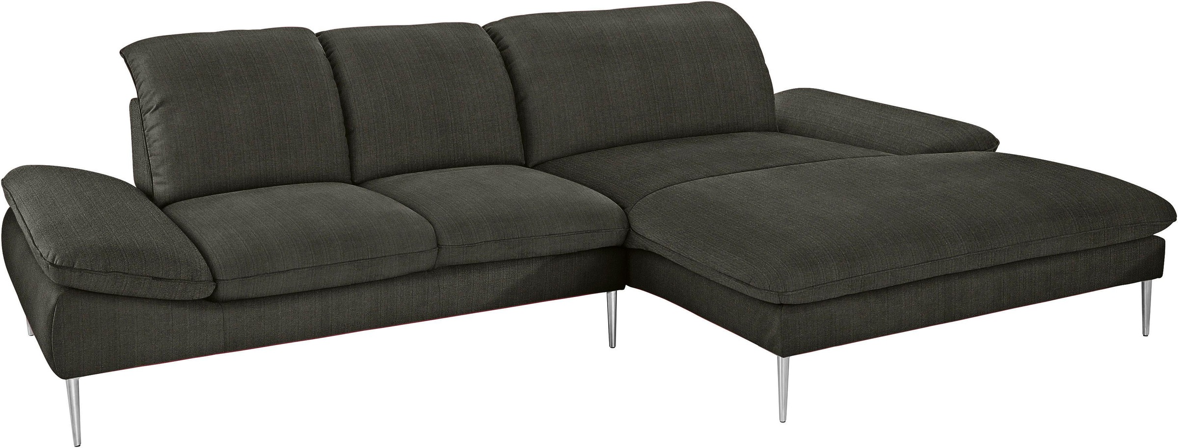 W.SCHILLIG Ecksofa »enjoy&MORE, Designsofa, elegant und bequem, L-Form«, mit Sitztiefenverstellung, Füße Chrom glänzend, Breite 310 cm