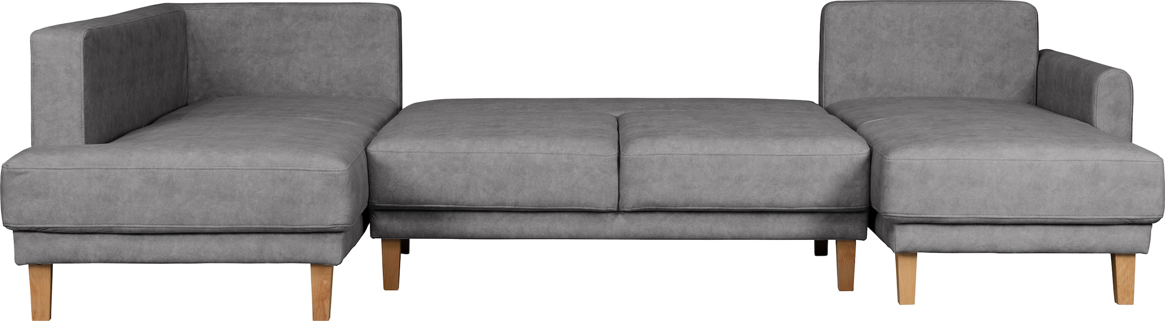 Home affaire Wohnlandschaft »TRIPLO U-Form wahlweise mit Schlaffunktion, B/T/H: 310/192/90 cm«, Schlafsofa, auch mit Bettkasten, Steppung im Rückenkissen