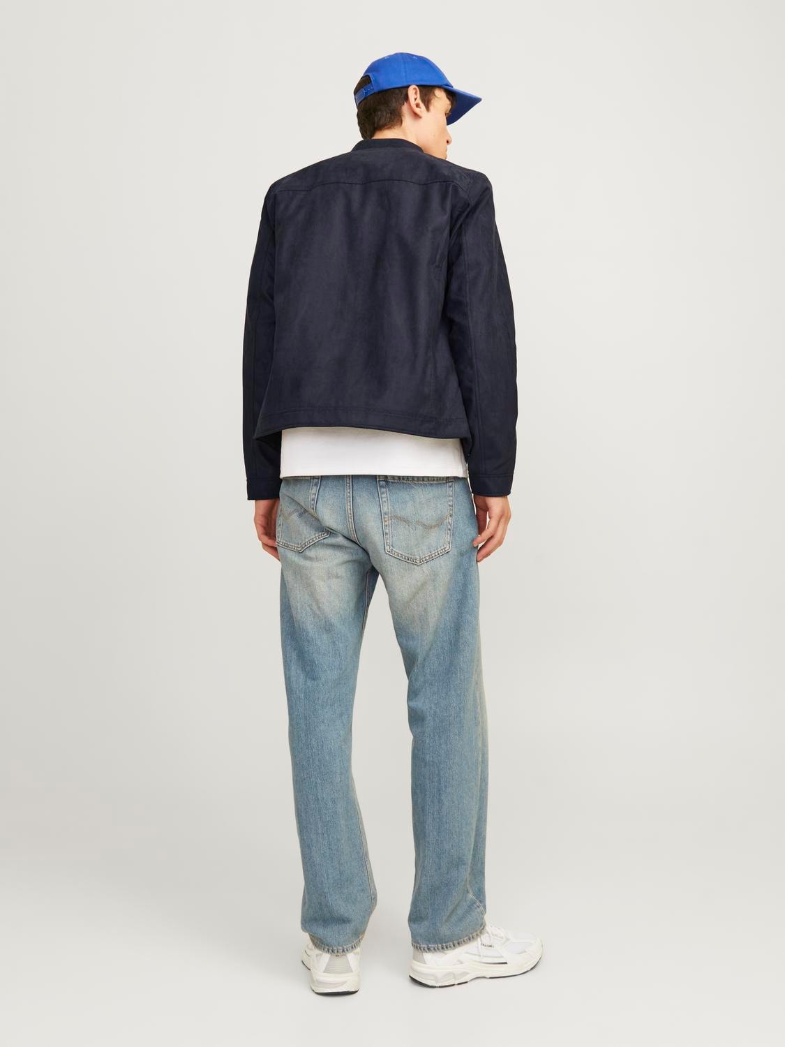 Jack & Jones Lederimitatjacke »JJEDYLAN CLEAN JACKET NOOS«, ohne Kapuze, mit Bandkargen