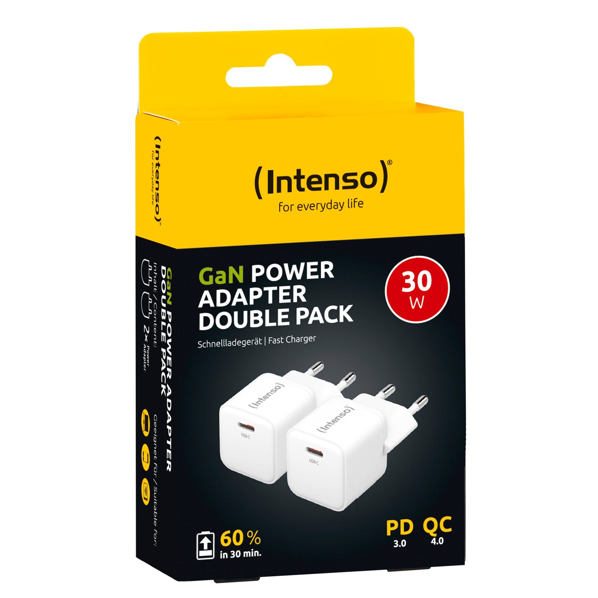 Intenso USB-Ladegerät »GaN Power Adapter Double Pack, je 30W USB-C«