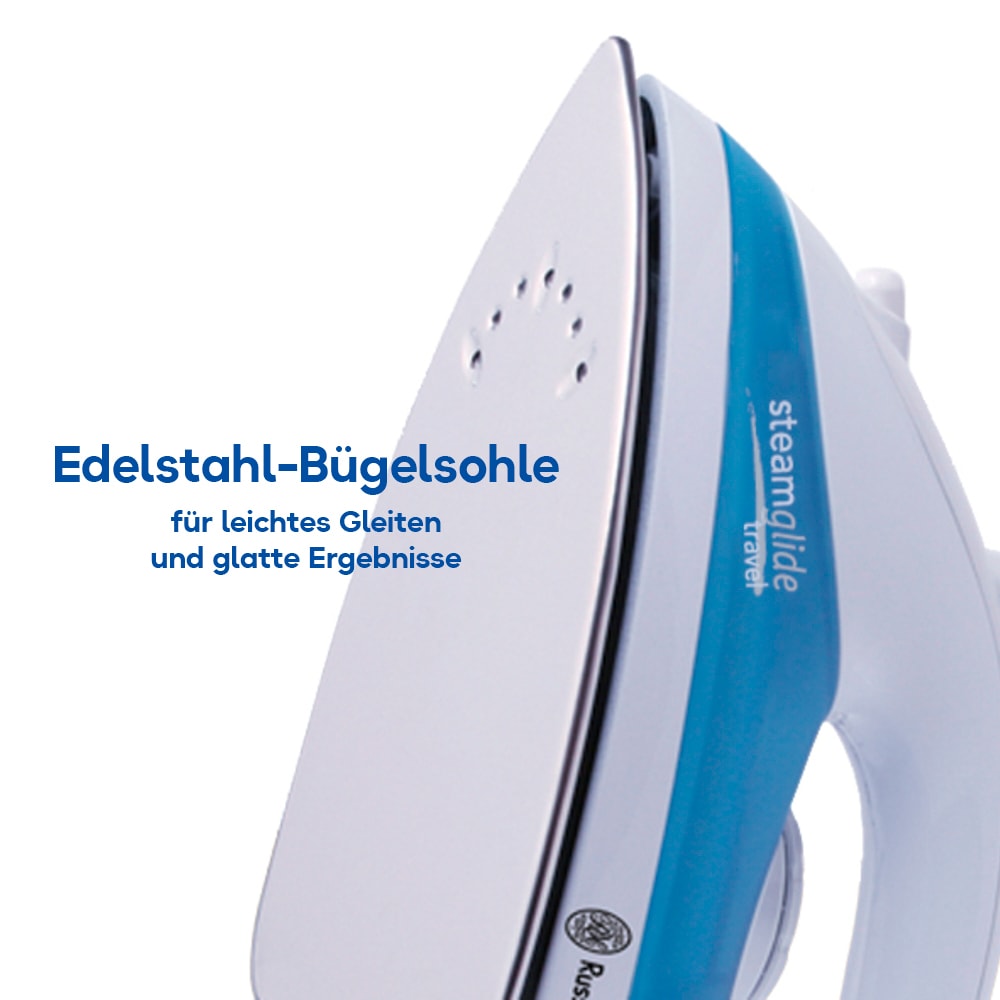 RUSSELL HOBBS Dampfbügeleisen »22470-56, Reisedampfbügeleisen, mit Edelstahlsohle,« 830 W weltweite Spannungsanpassung 110-240V