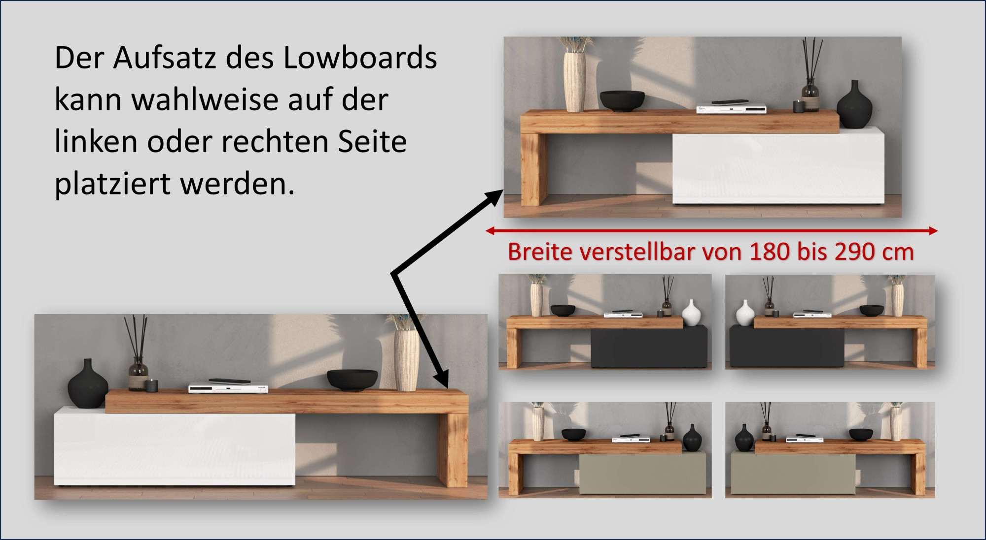 INOSIGN TV-Wand »Chronos TV-Set, Wohnwand – Elemente frei platzierbar, Made in Italy« Set, 2-er set, 2 Stk. tlg.