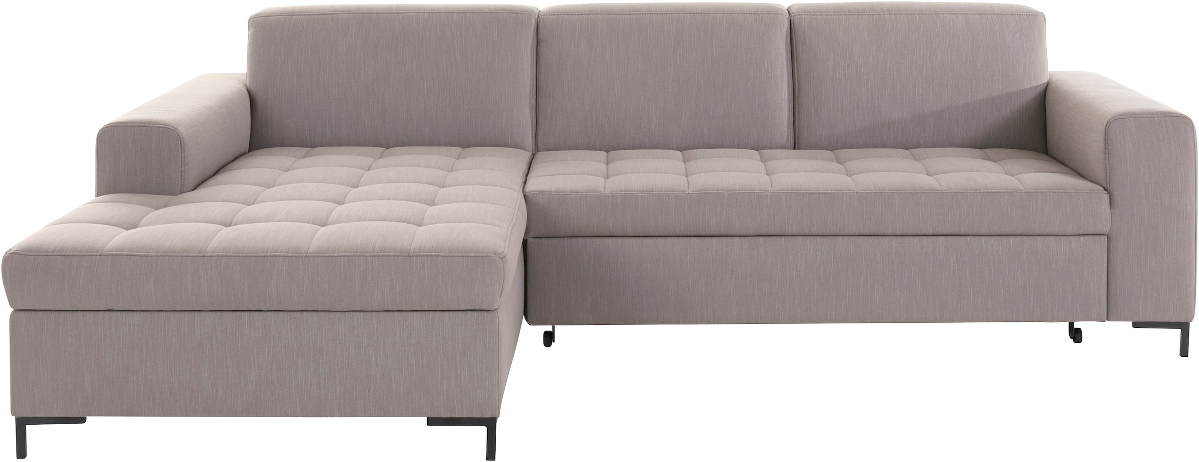 OTTO products Ecksofa »Grazzo, zeitlos und elegant, mit moderner Sitzheftung, L-Form«, hochwertige Stoffe aus recyceltem Material, Steppung im Sitzbereich