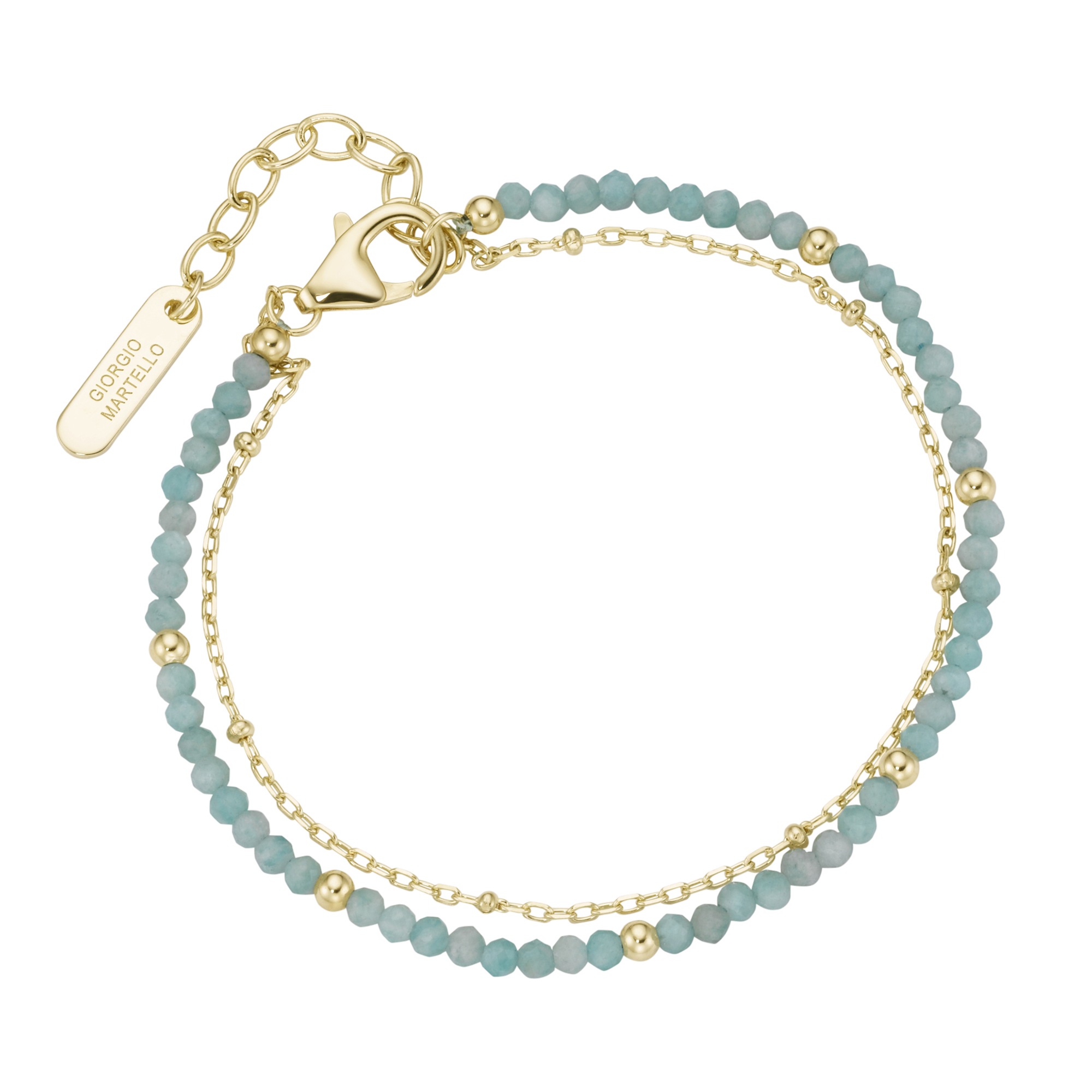 GIORGIO MARTELLO MILANO Armband »Armband mit türkisfarbigen Amazonit-Kugeln, Silber 925«