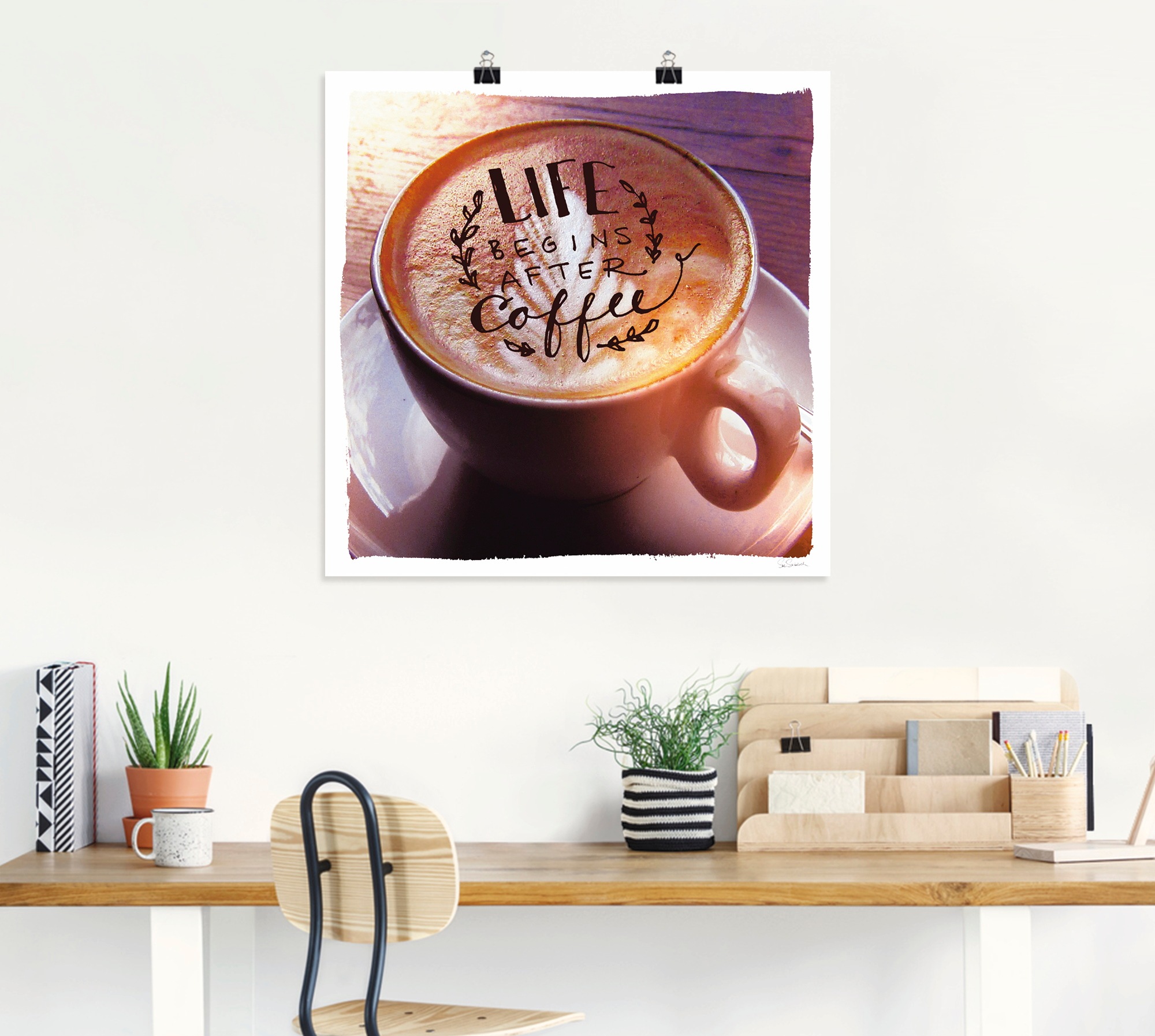 Artland Wandbild »Das Leben beginnt nach dem Kaffee« Getränke 1 Stk. tlg. als Leinwandbild, Poster in verschied. Größen
