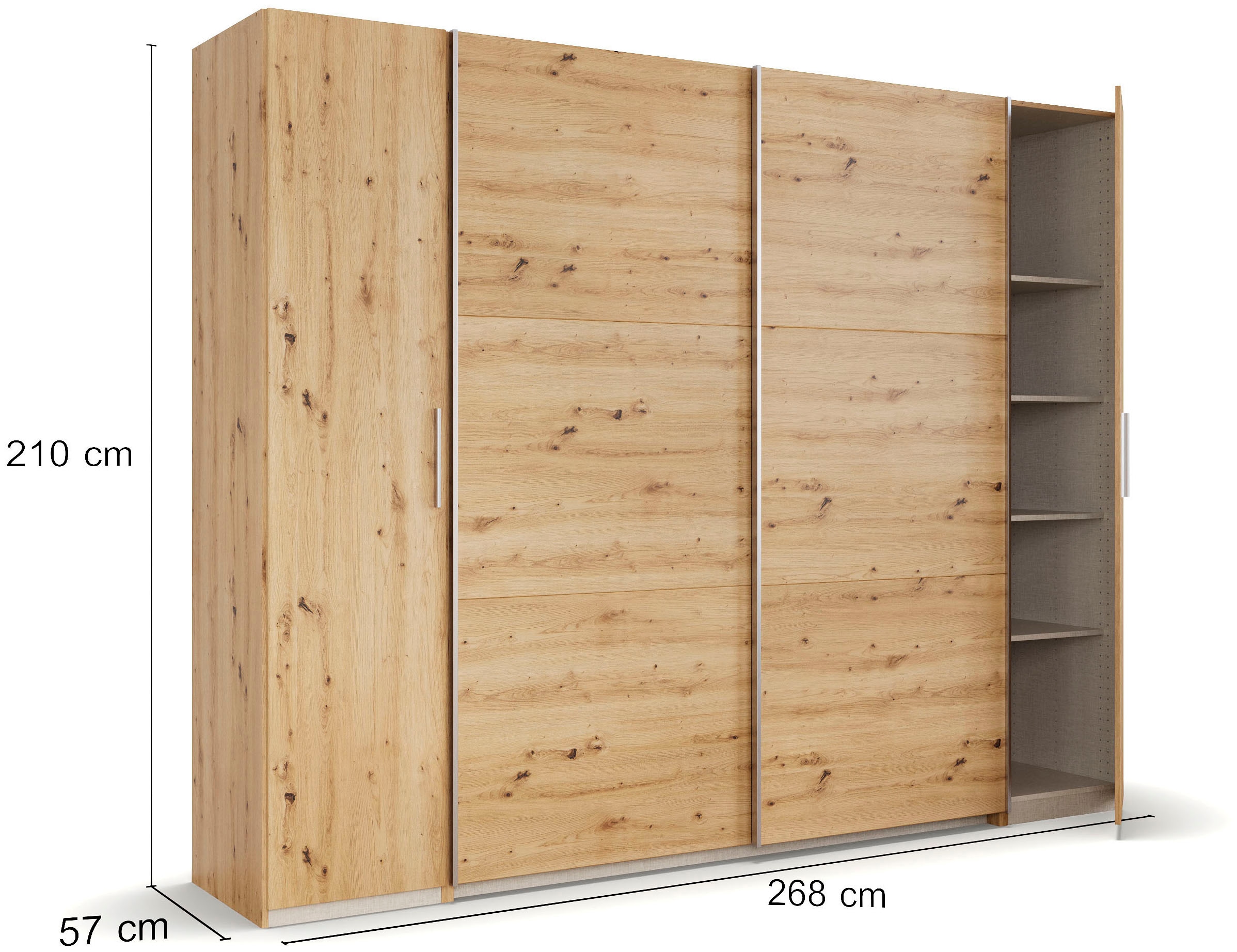 rauch Schwebetürenschrank »Kleiderschrank Drehtürenschrank Schrank Garderobe KRONACH TOPSELLER«, mit Dreh- und Schwebetüren und vielen Einlegeböden MADE IN GERMANY
