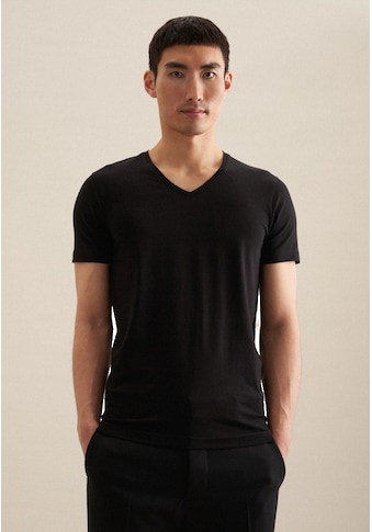 T-Shirt »Schwarze Rose«, Kurzarm V-Neck Uni