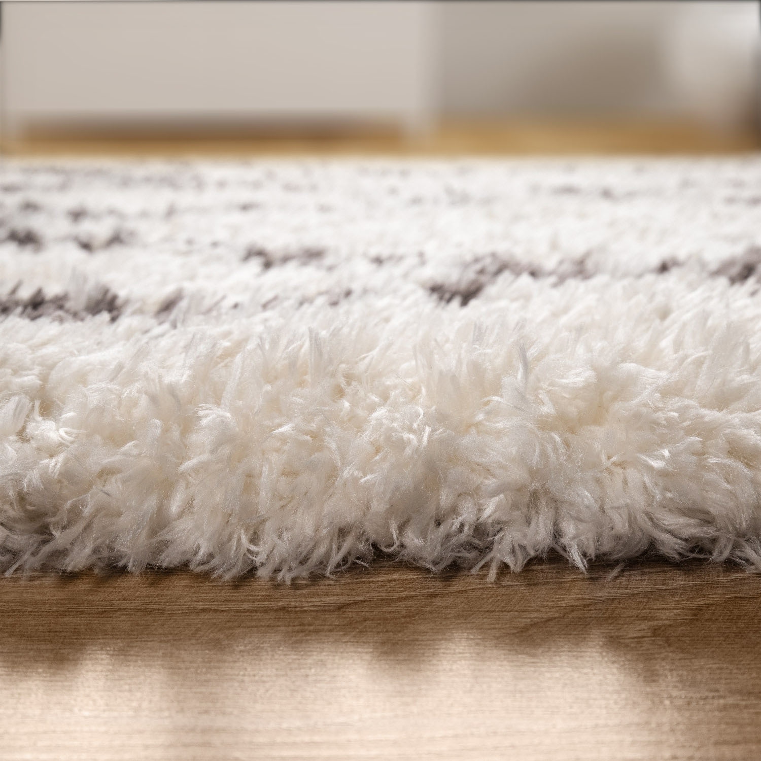 Paco Home Hochflor-Teppich »Maghreb 77«, rechteckig, 44 mm Höhe, modernes Rauten Design, weich und flauschig