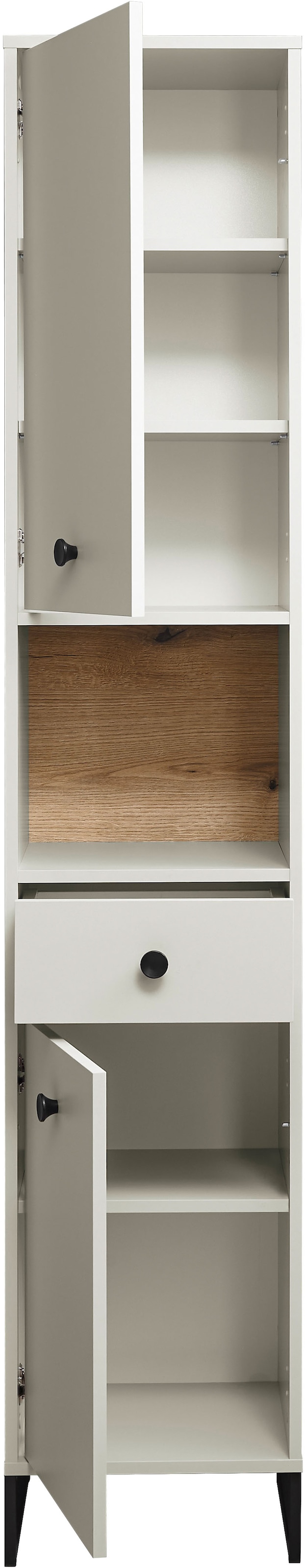 BASIC by Balculina Hochschrank »Linea« 1 Stk. tlg. Breite 60cm, U-Profil Füße, Unterflurauszug