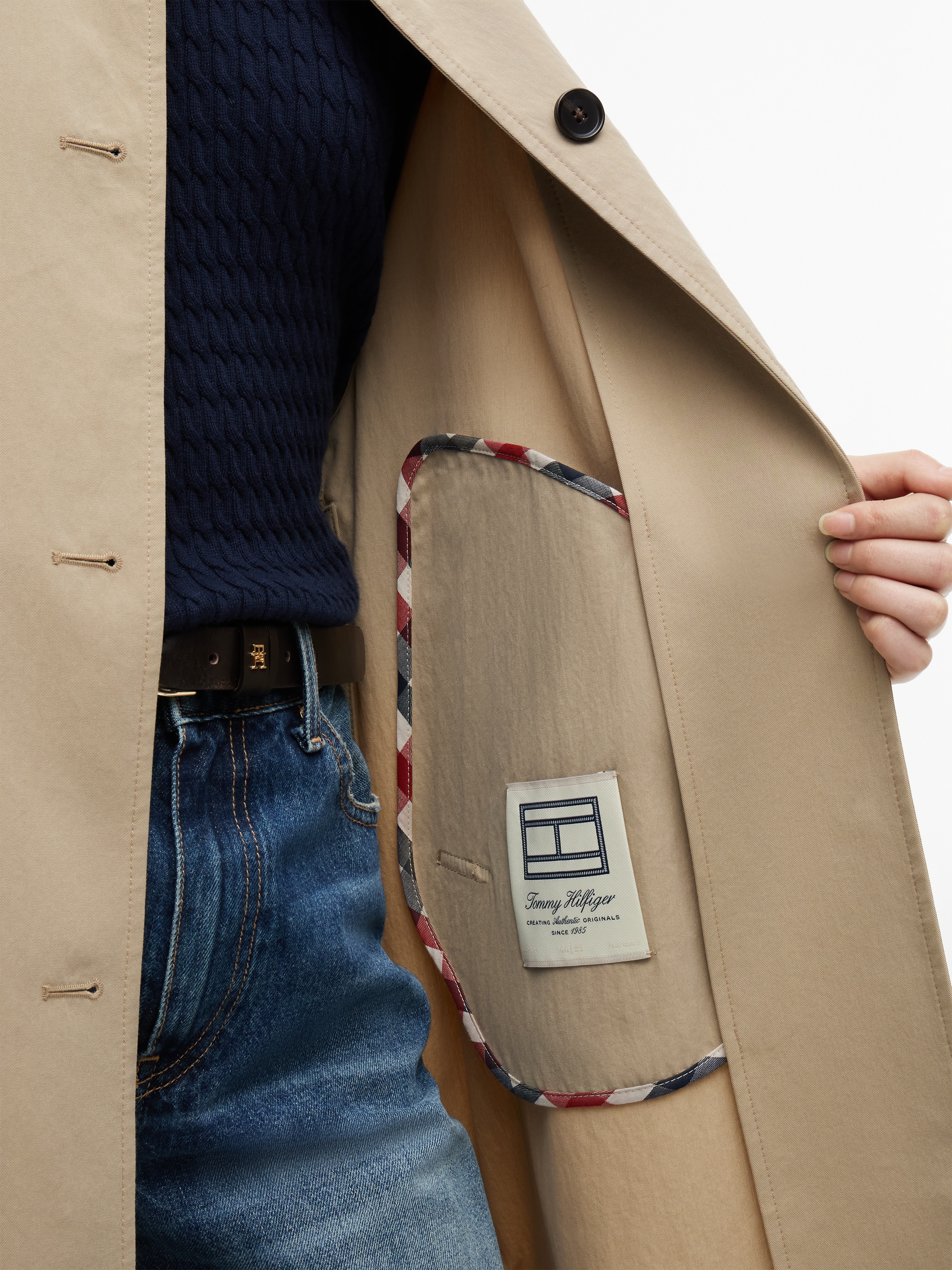 Tommy Hilfiger Trenchcoat »COTTON COAT« Eleganter Umlegekragen, aus Baumwollmischung