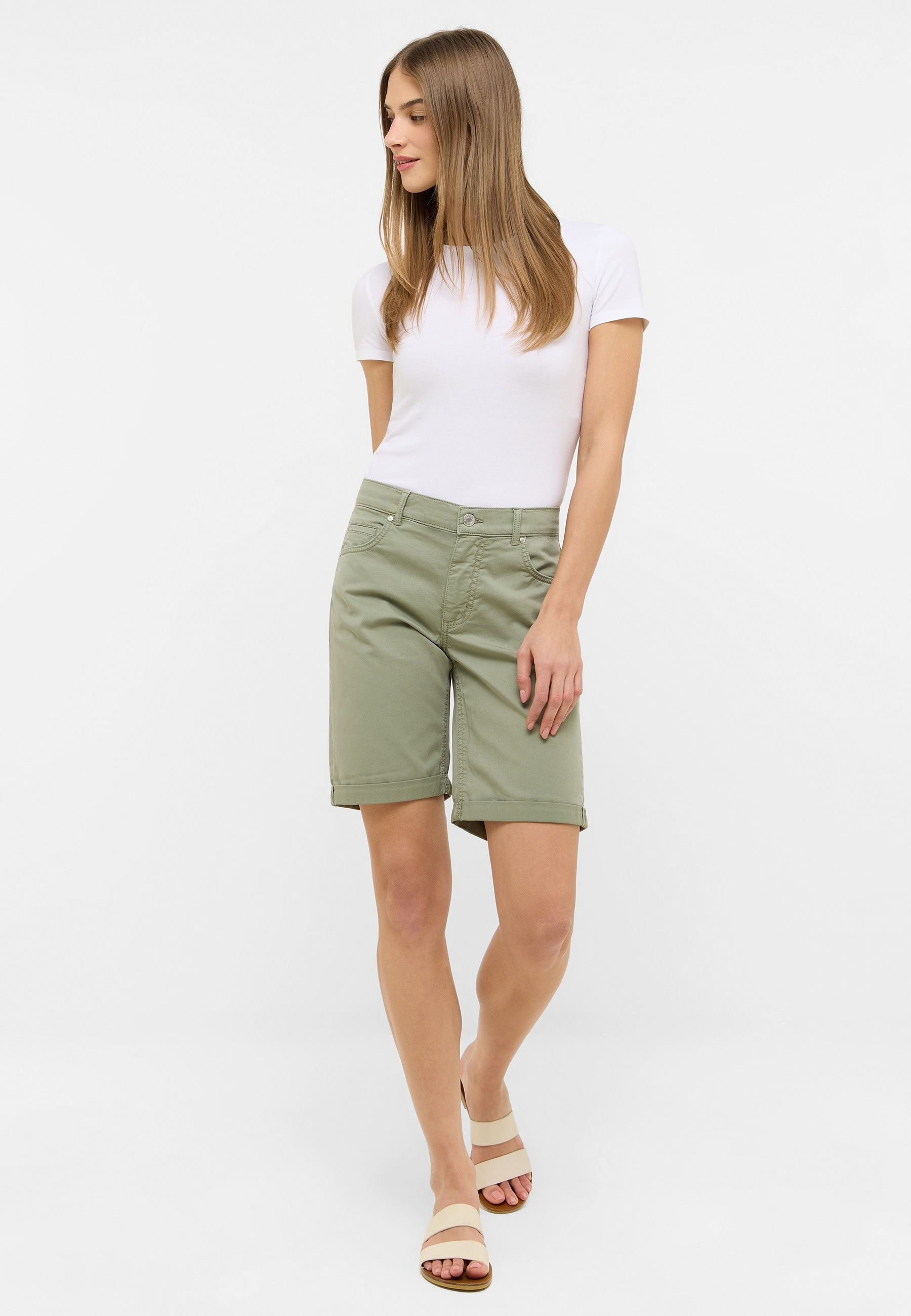 ANGELS Bermudas »BERMUDA TURN UP«  mit Umschlagsaum, Stretch, Straight-Fit