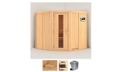 Karibu Sauna »Jarla«, (Set), 9-kW-Bio-Ofen mit externer Steuerung kaufen