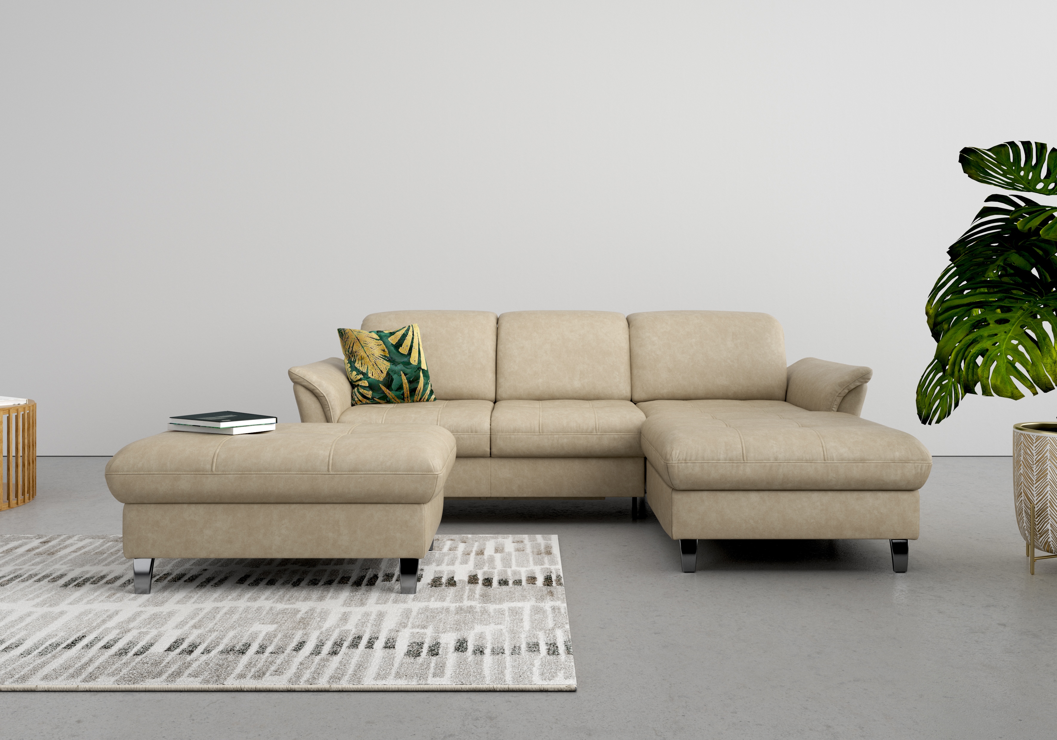 sit&more Ecksofa "Maggiore L-Form" wahlweise mit Kopfteilverstellung, Schlaffunktion und Bettkasten