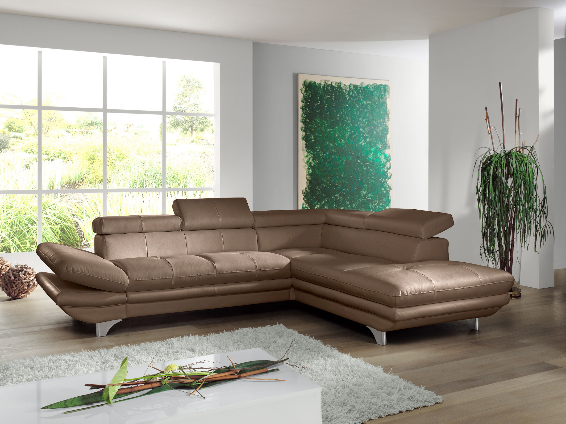 COTTA Ecksofa »Enterprise L-Form«, mit Arm- & Kopfteilverstellung, wahlweise mit Bettfunktion