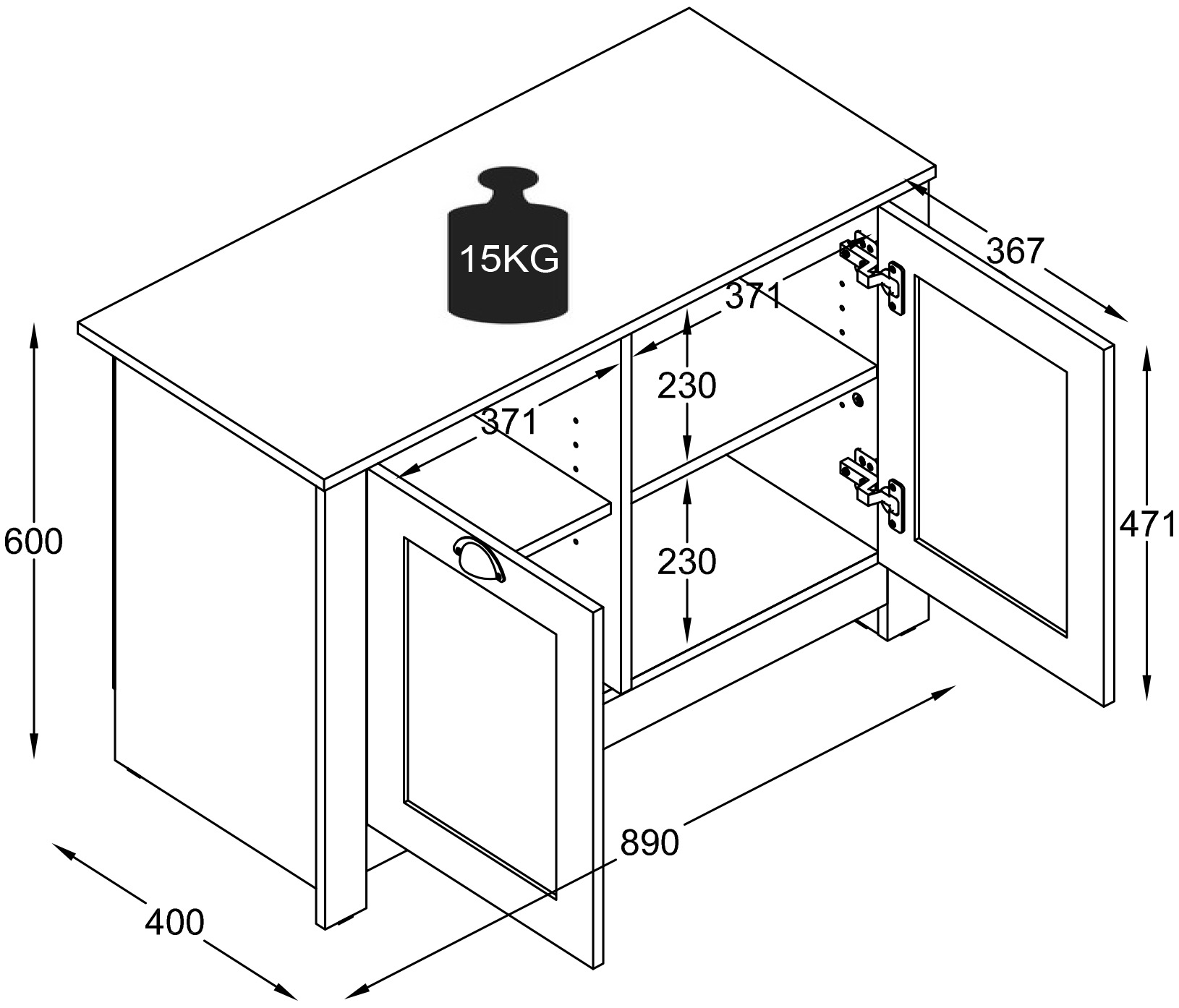 VCM Kommode »Kommode Sideboard Büro Badmöbel Balusa XL«
