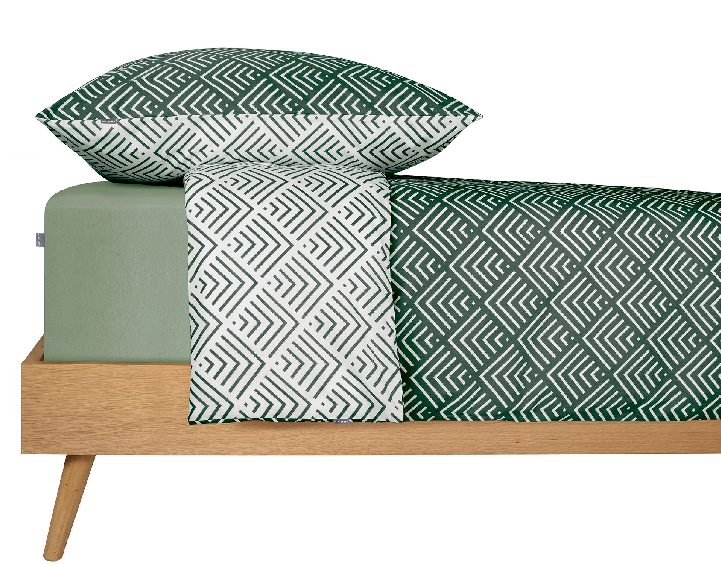Schiesser Bettwäsche »Mabel aus weicher Baumwolle mit abstraktem Muster« 2 Stk. tlg. MADE IN GREEN by OEKO-TEX®