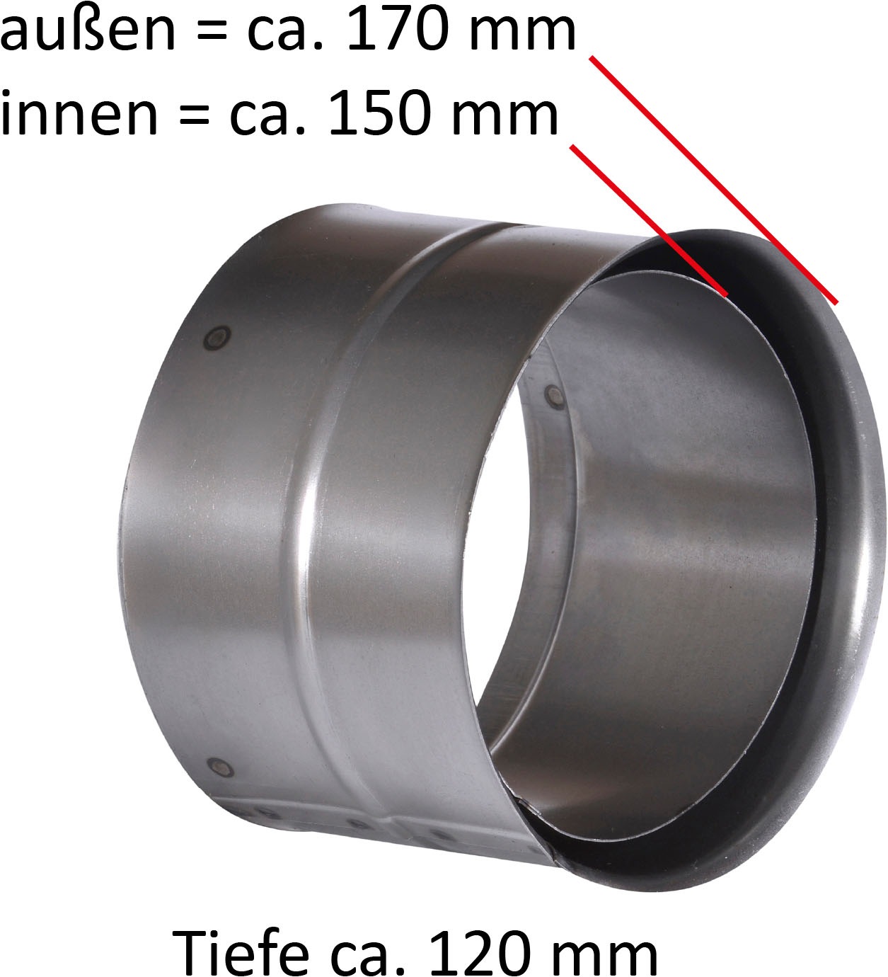 Hanseatic Ofenrohr »Rauchrohranschlußset, 150 mm ø, schwarz« 3 tlg.
