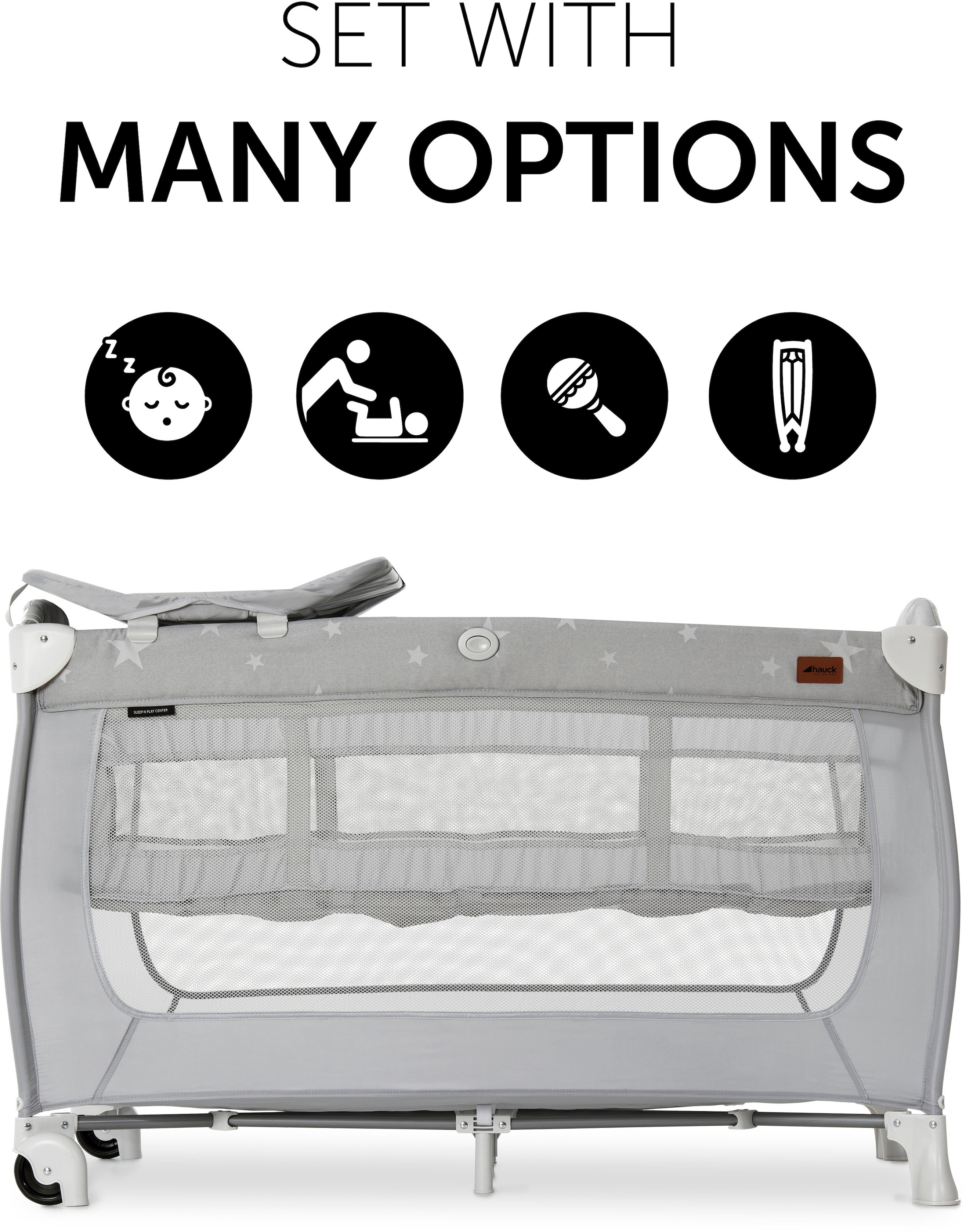 Hauck Baby-Reisebett »Sleep'N Play Center, Stars«, inkl. Transporttasche