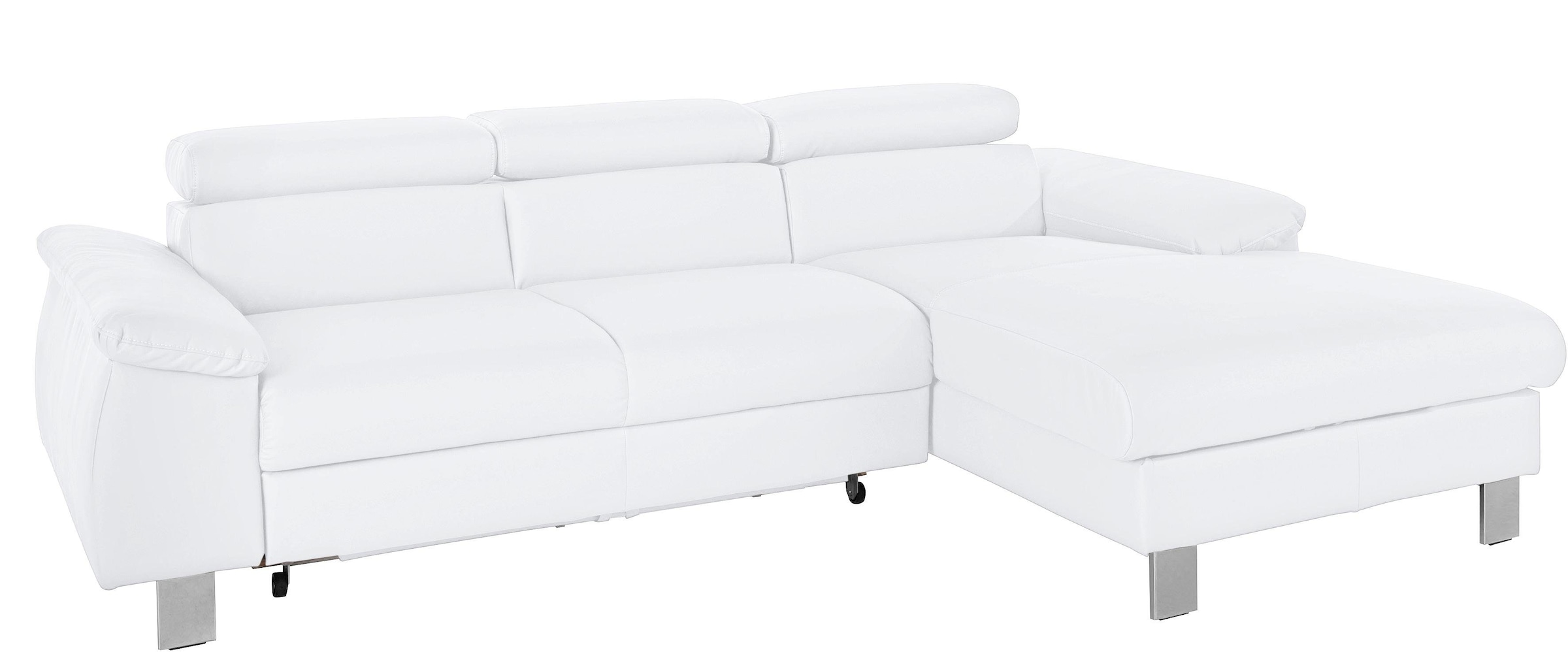 COTTA Ecksofa Komaris, Ecksofa, wahlweise mit RGB-LED-Beleuchtung und Bettfunktion/Bettkasten