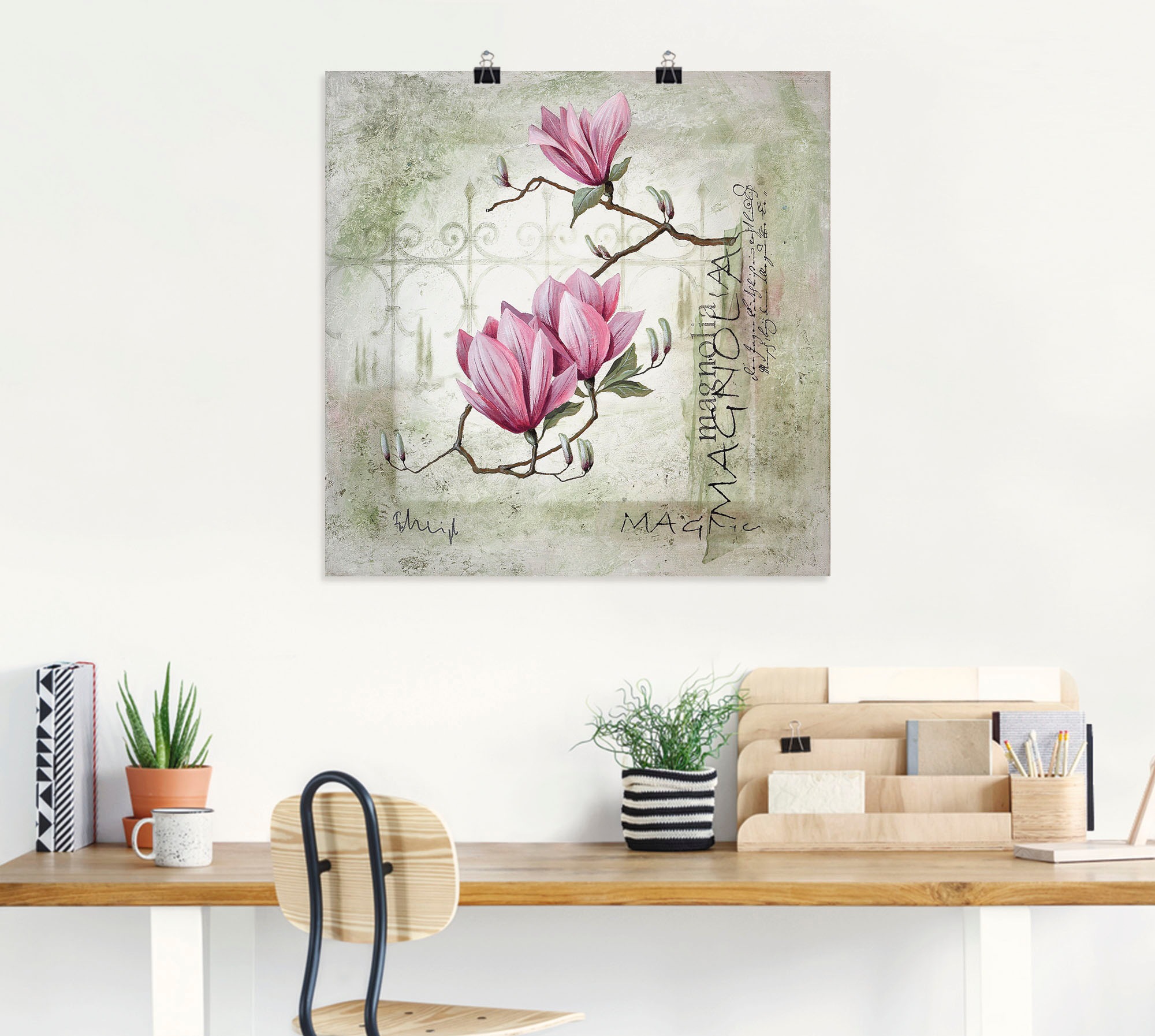 Artland Wandbild »Pinke Magnolie« Blumen 1 Stk. tlg. als Leinwandbild, Poster in verschied. Größen