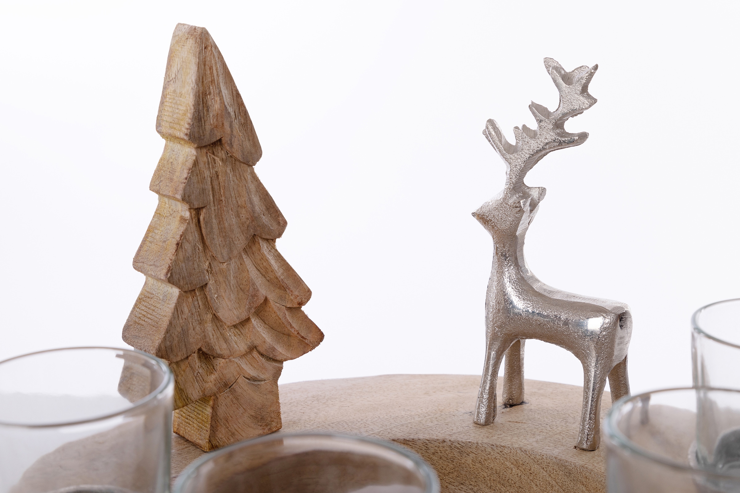 Myflair Möbel & Accessoires Teelichthalter »Weihnachtsdeko«, (1 St.), aus  Mangoholz, für vier Teelichter auf Raten kaufen