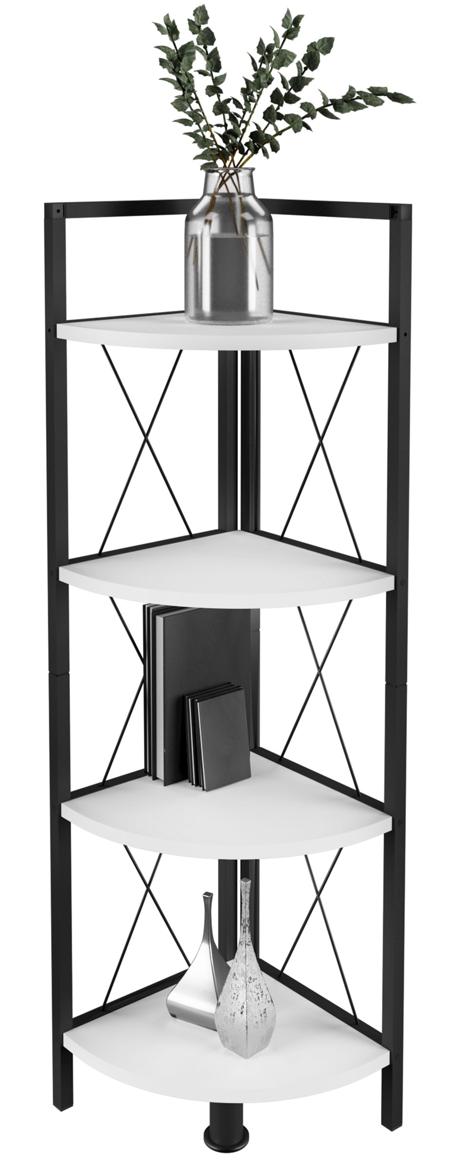 VCM Standregal »Holz Metall Eckregal Bücher Regal Insasi 4fach«