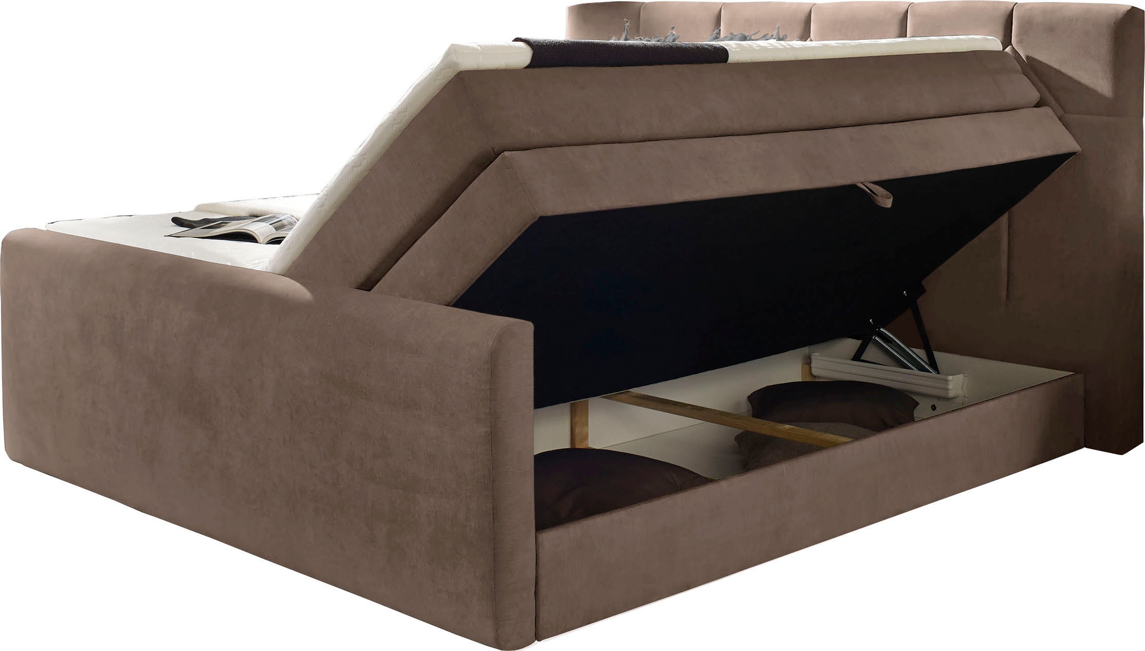 Places of Style Boxspringbett »Atlanta«, inklusive Topper und Bettkasten