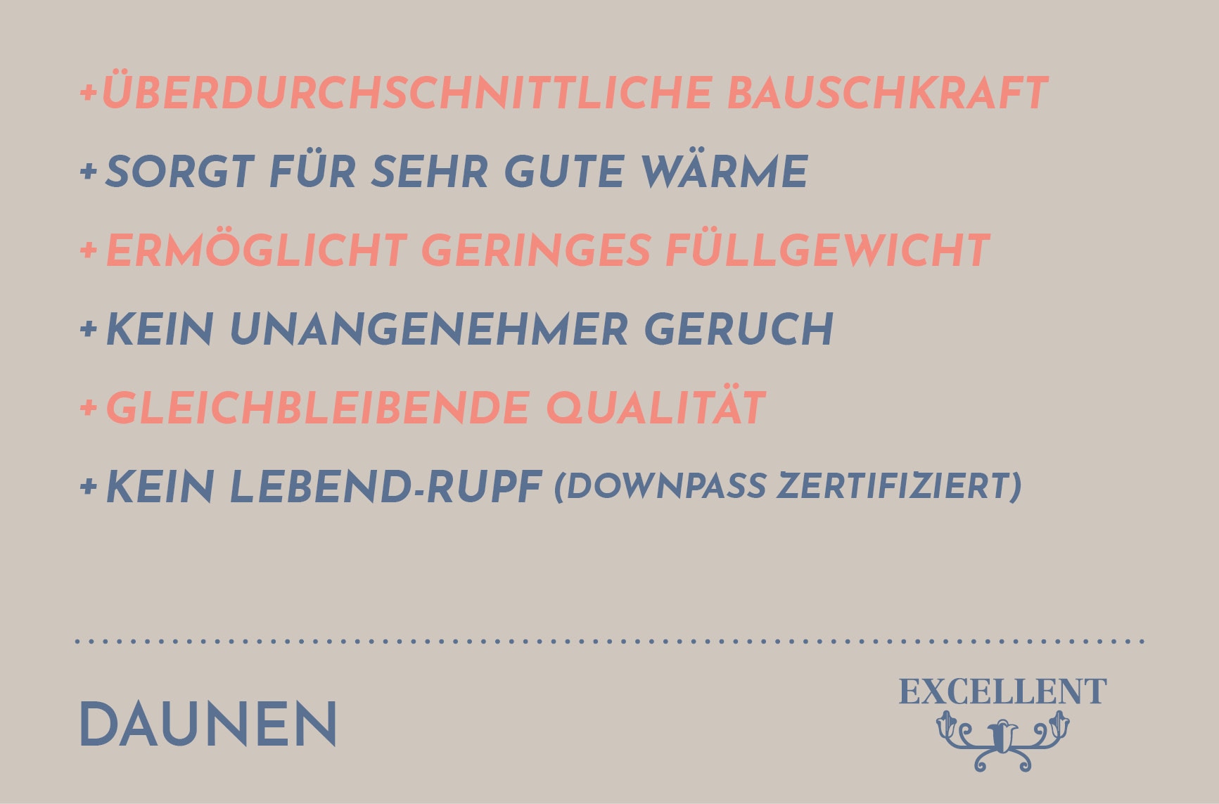 Excellent Daunenbettdecke »VENEDIG, Bettdecken für Sommer und Winter, Decke«, warm, Füllung 90% Daunen, 10% Federn, Bezug 100% Baumwolle, (1 St.), Bettdecke 135x200 cm, 155x220cm und weitere Größen, Made in Germany