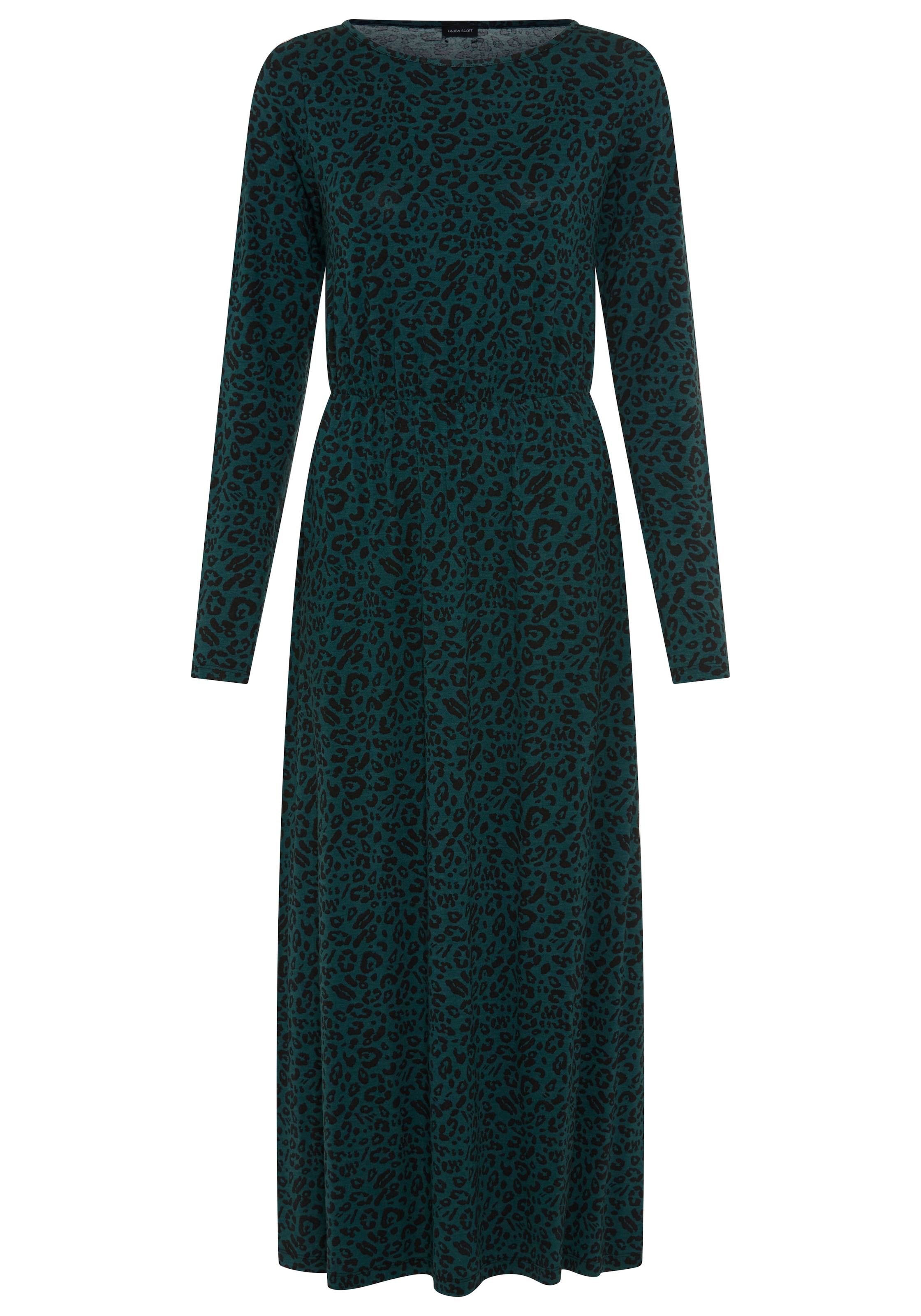 Laura Scott Jerseykleid in Midilänge, aus elastischer Viskosemischung, mit Allover-Druck