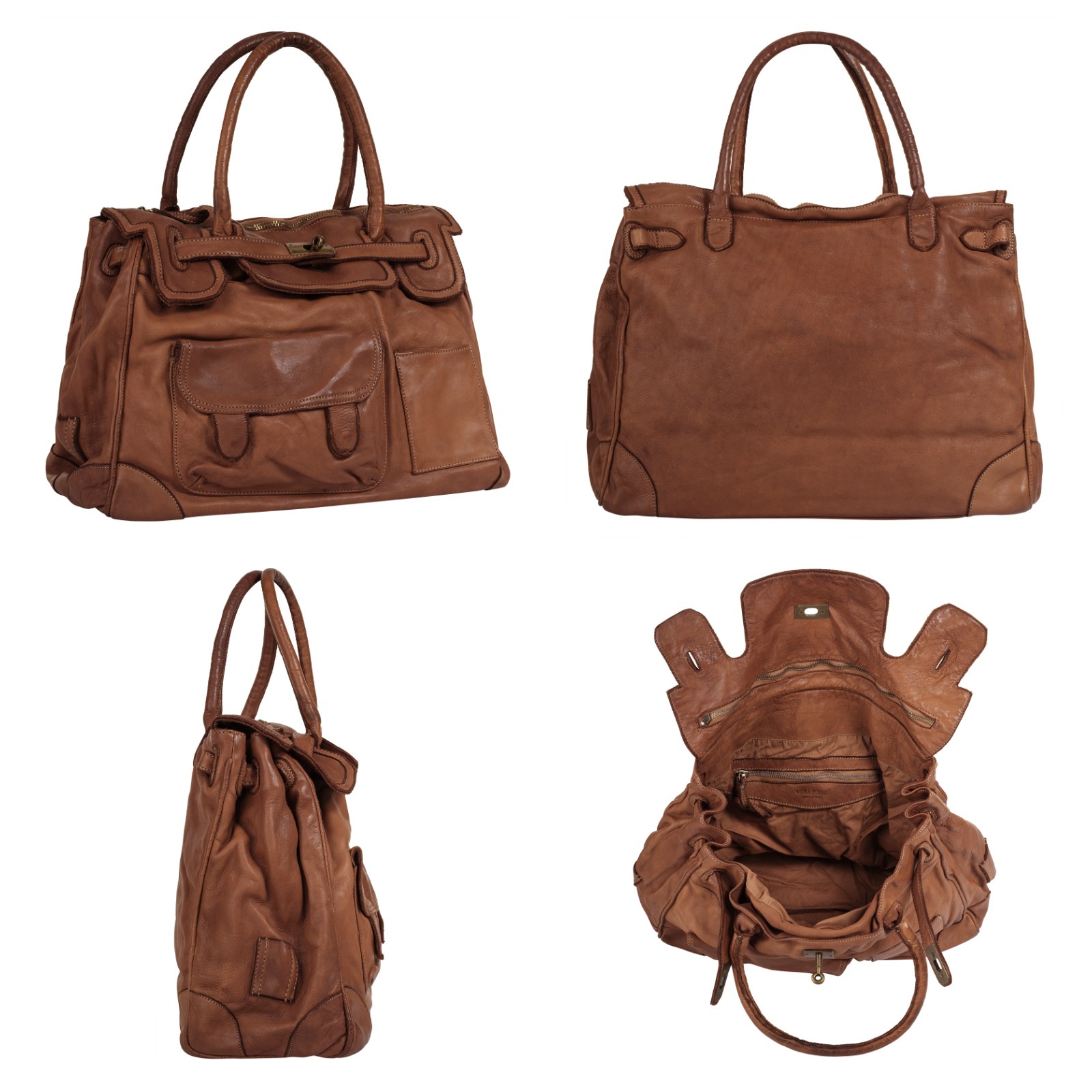 Samantha Look Shopper, echt Leder, Made in Italy