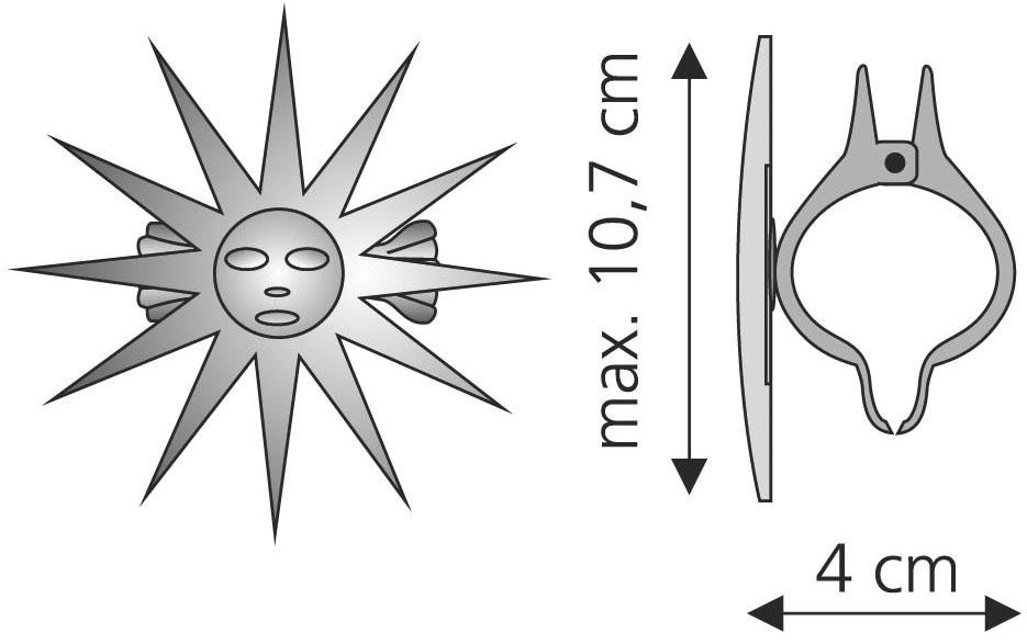 Liedeco Dekoklammer »Sonne«, (Packung, 2 Gardinen, St.), Vorhänge für