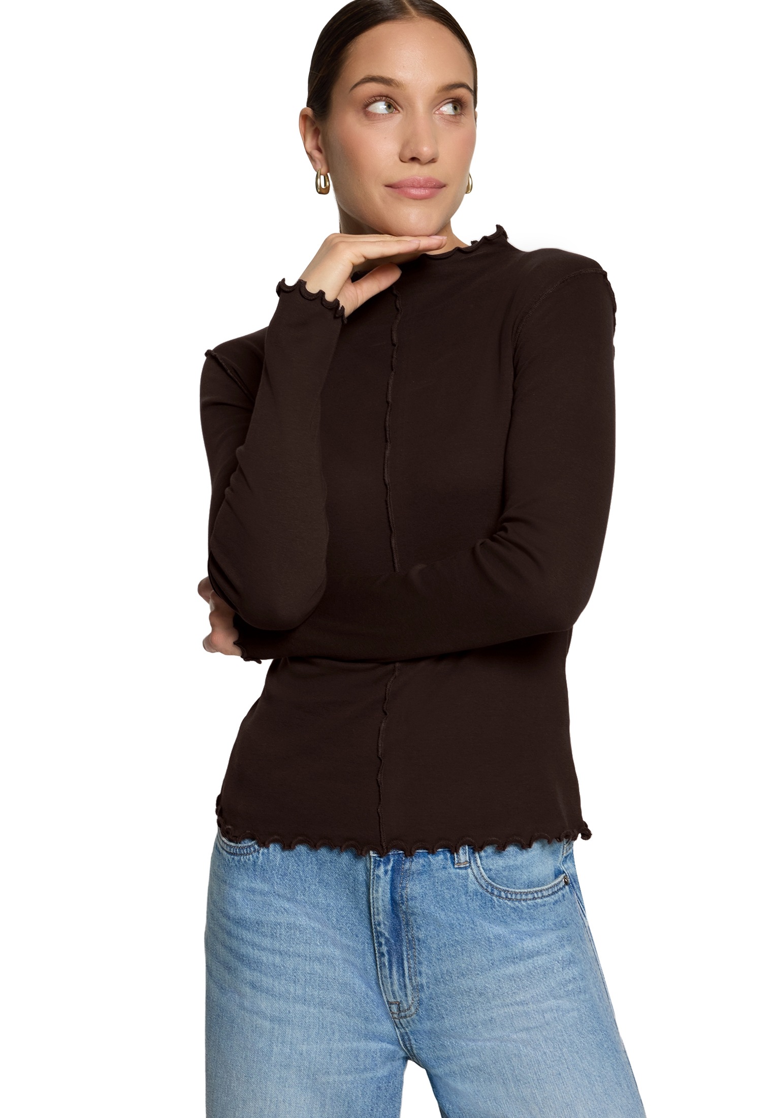 Zero Langarmshirt »Langarm-Shirt unifarben«