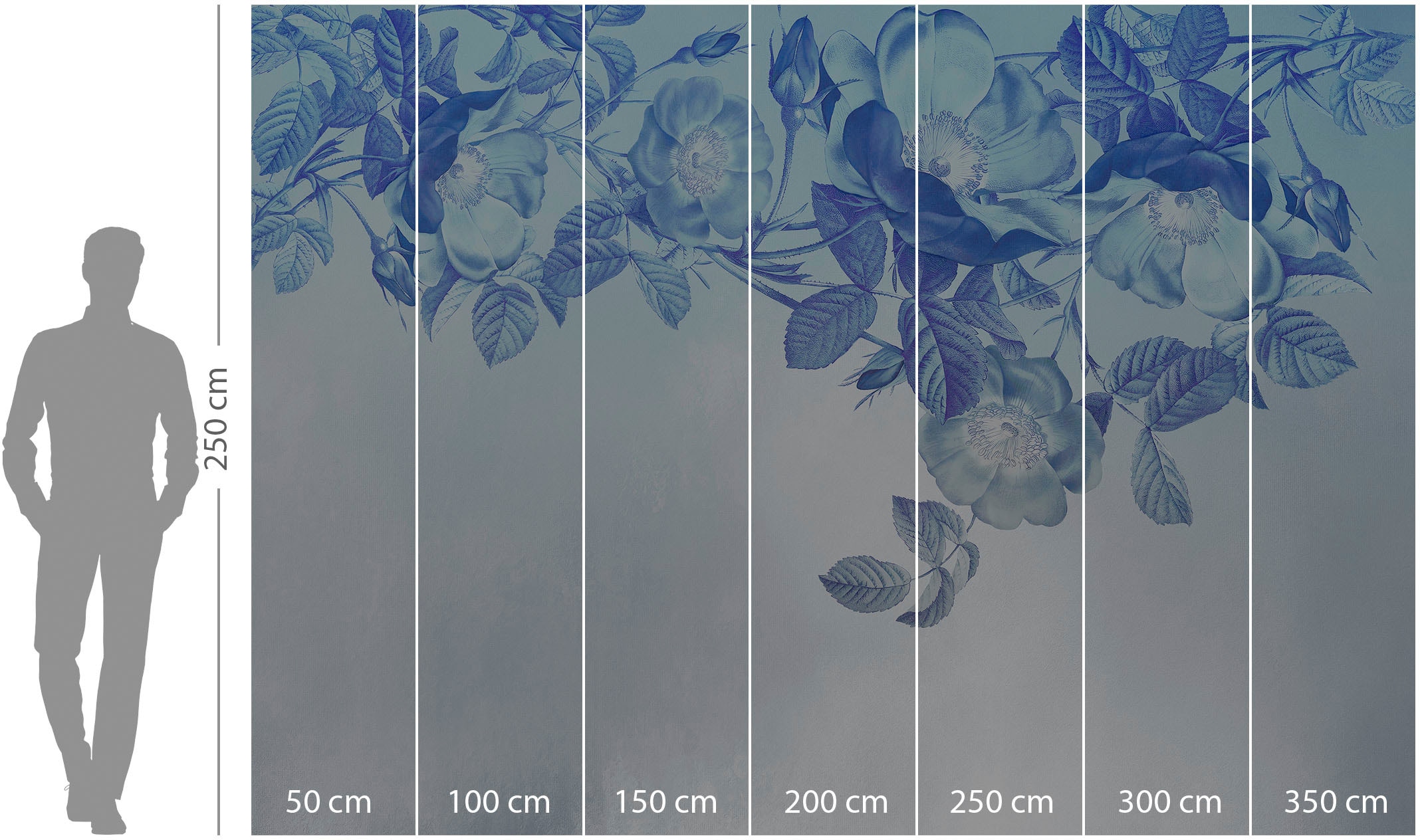 Komar Vliestapete »Digitaldruck Vlies - Blue Aura - Größe 350 x 250 cm«, bedruckt, Wohnzimmer, Schlafzimmer