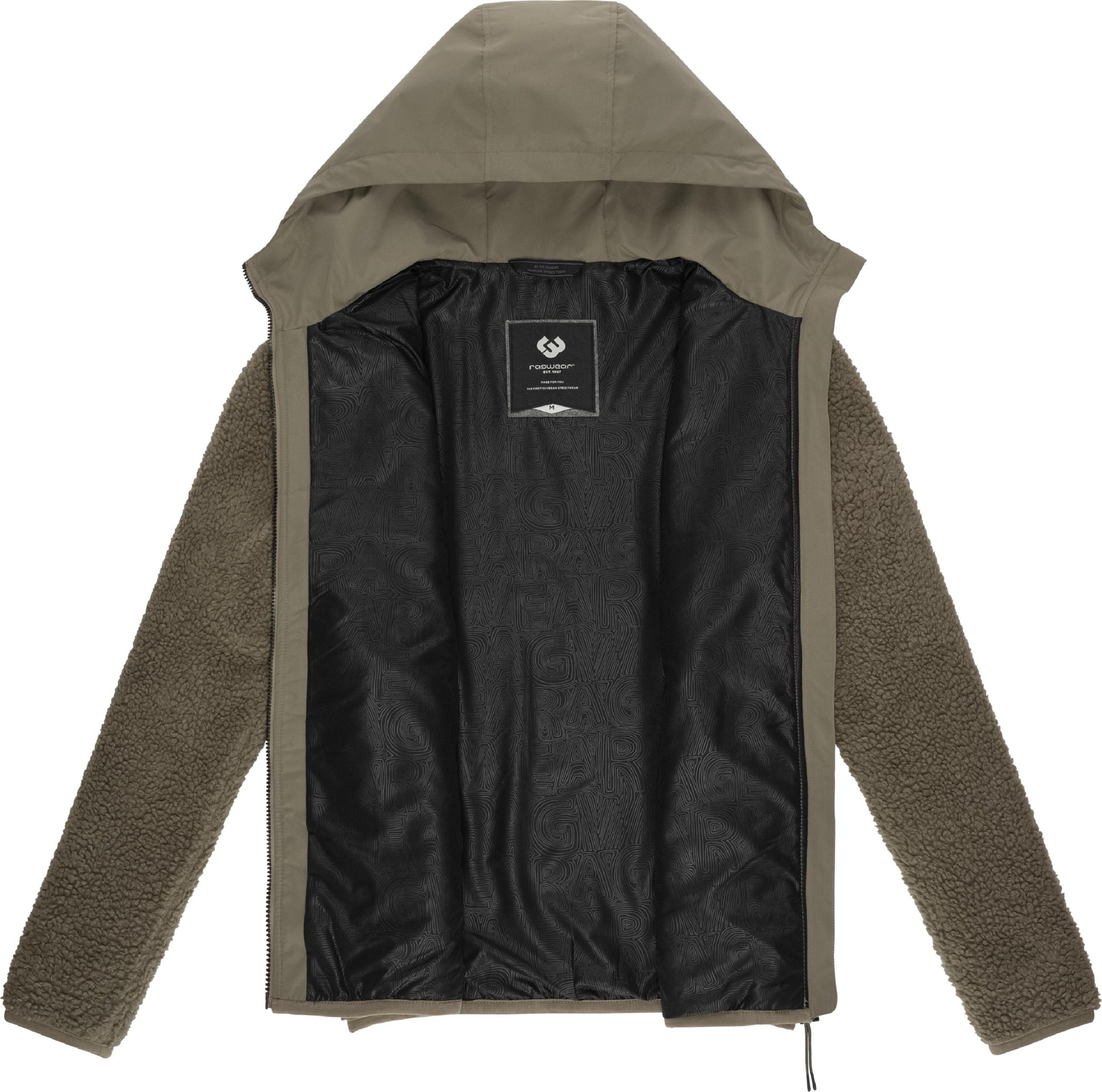 Ragwear Sweatjacke »Fleecejacke Adar«, Angesagte Herren Plüschjacke mit hohem Kragen