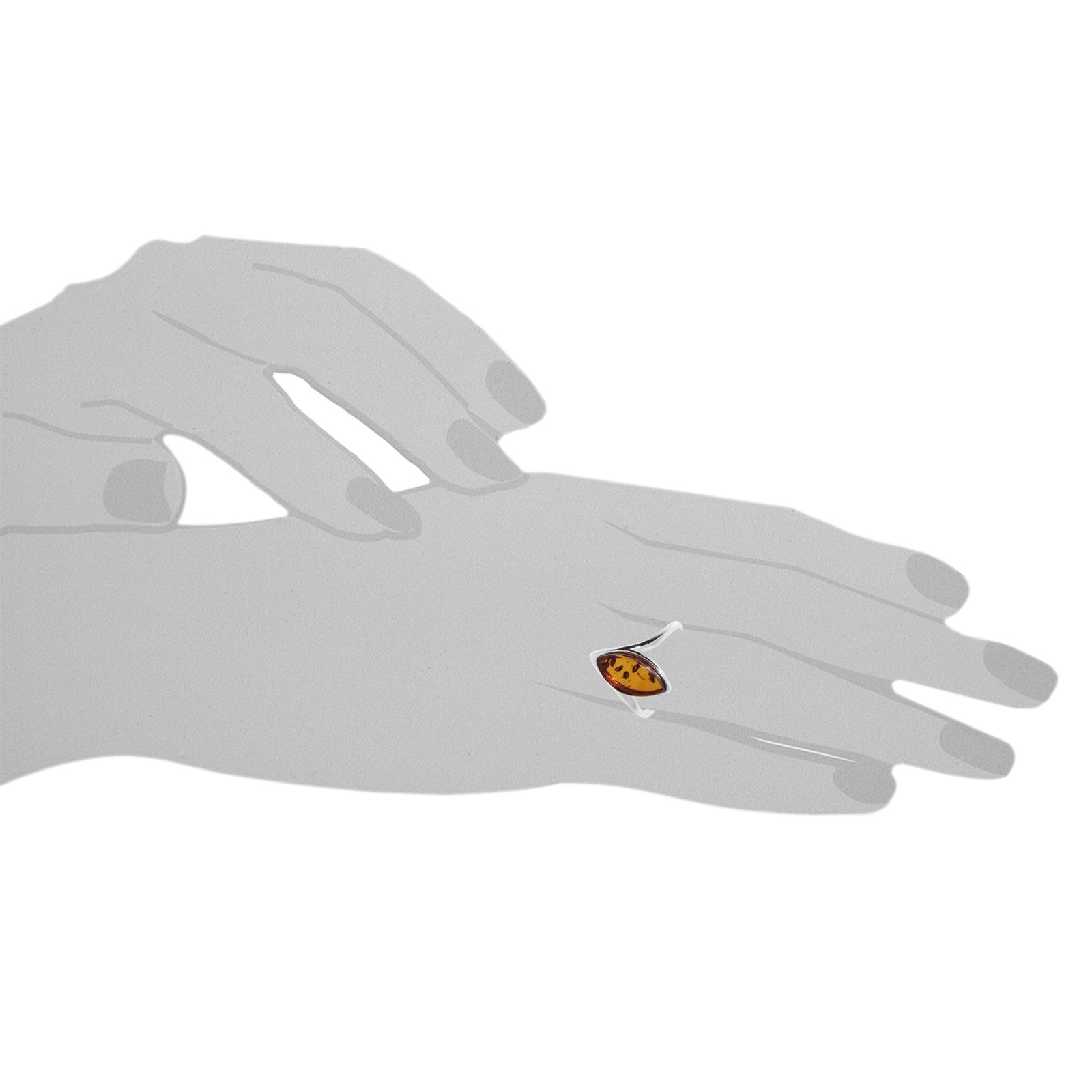OSTSEE-SCHMUCK Fingerring »- Tordis - Silber 925/000 - Bernstein«