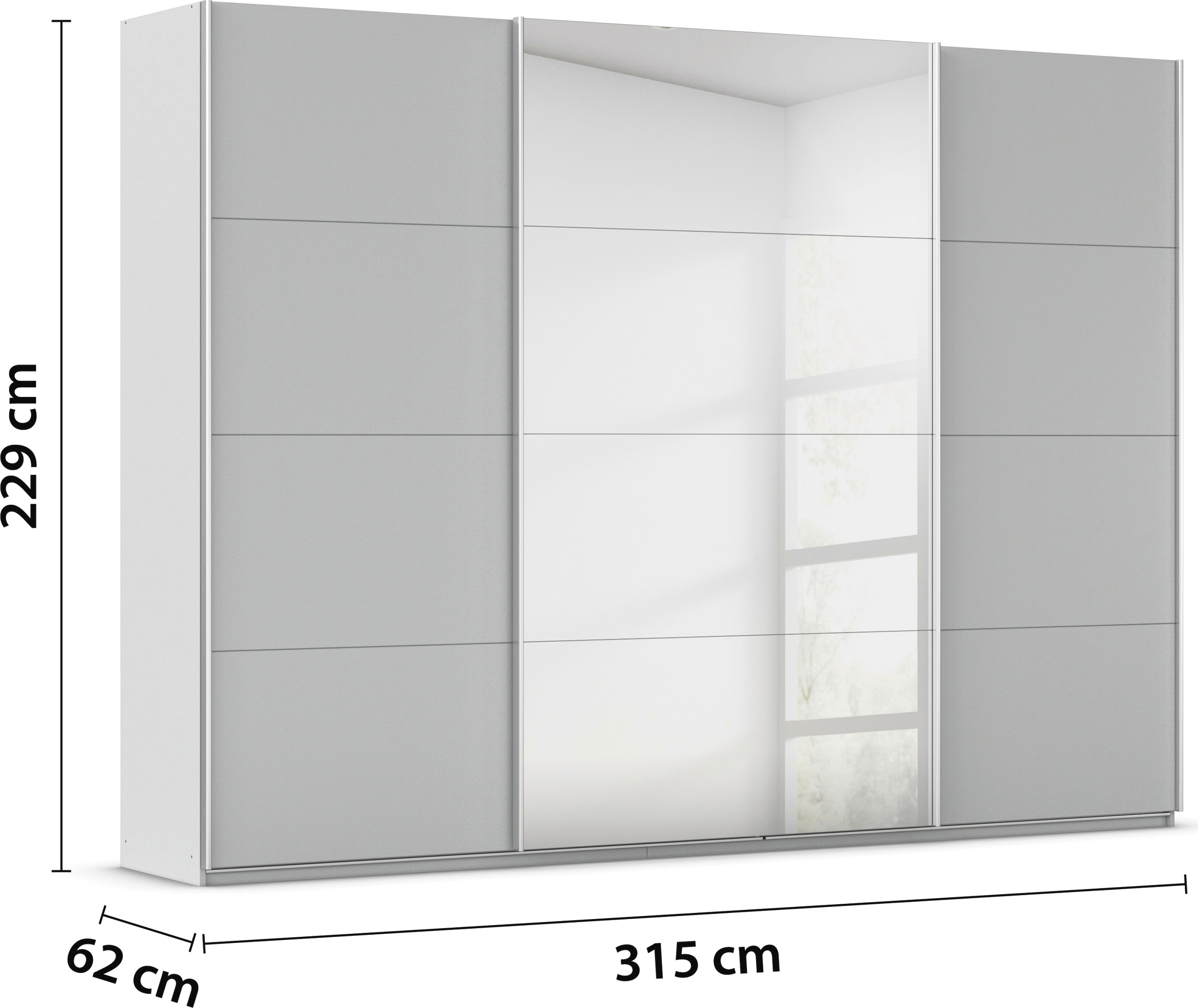 rauch Schwebetürenschrank »Kleiderschrank Schrank Garderobe AGORDO mit Dekor- oder Hochglanzfront«, durchdachte Innenausstattung, in 4 Breiten und 2 Höhen MADE IN GERMANY