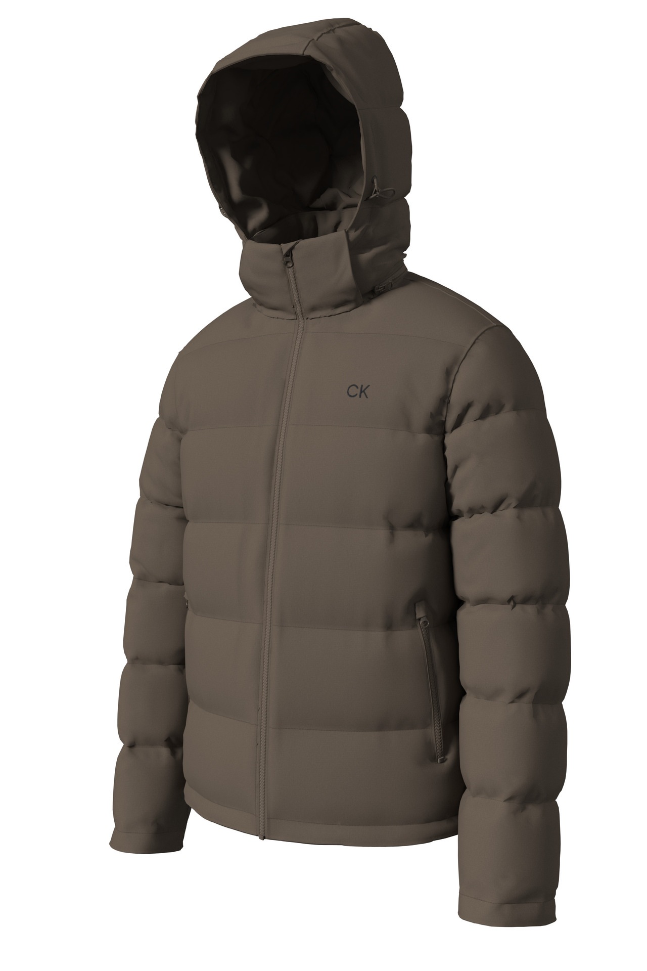 Calvin Klein Jeans Steppmantel »LS NYLN ZP OFF HD DW« Mit Rundhalsausschnitt